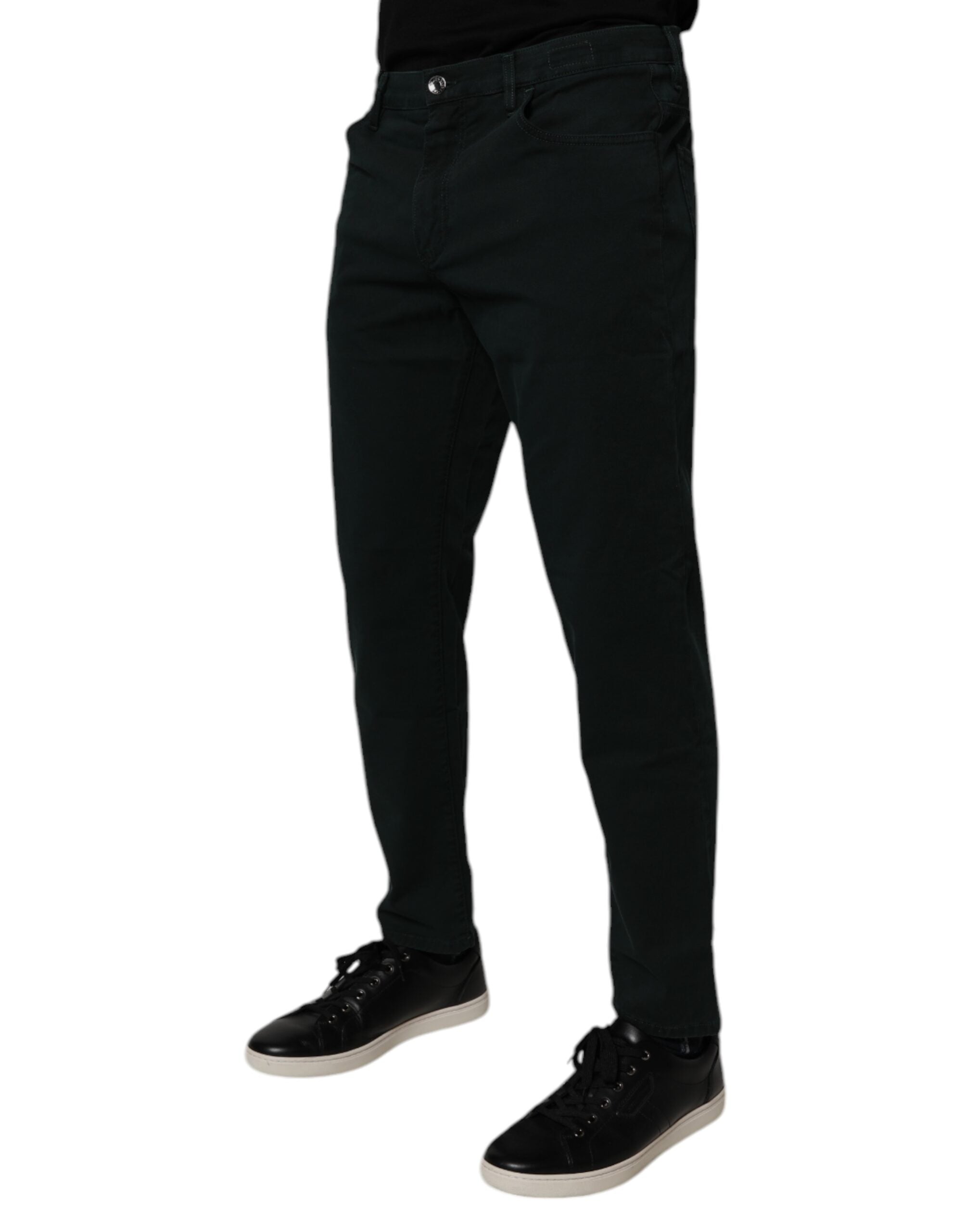 Dolce & Gabbana Dark Green Cotton Loose Men Denim Men's Jeans