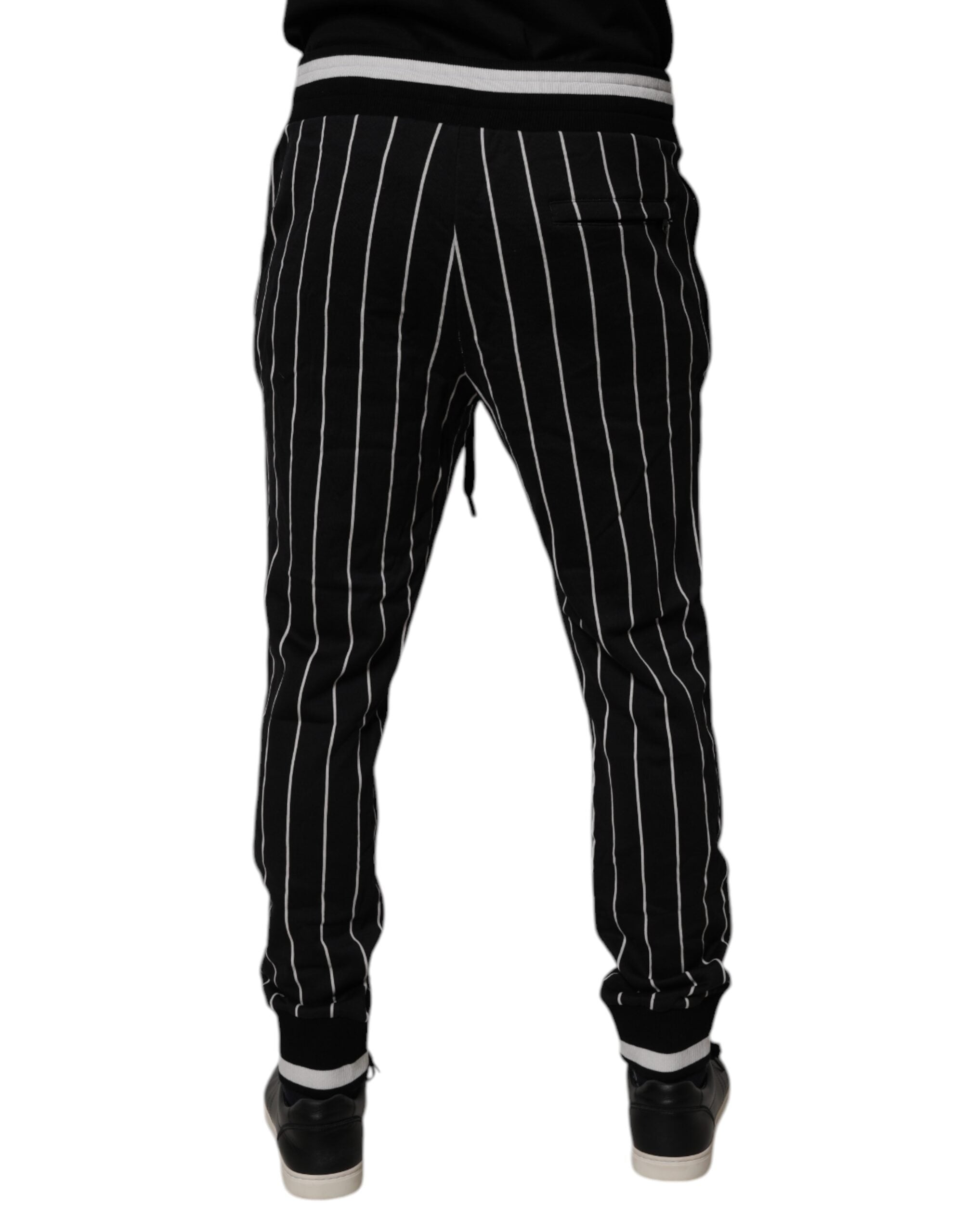 Dolce & Gabbana Black White Stripes Jogger SweatMen's Men's Pants