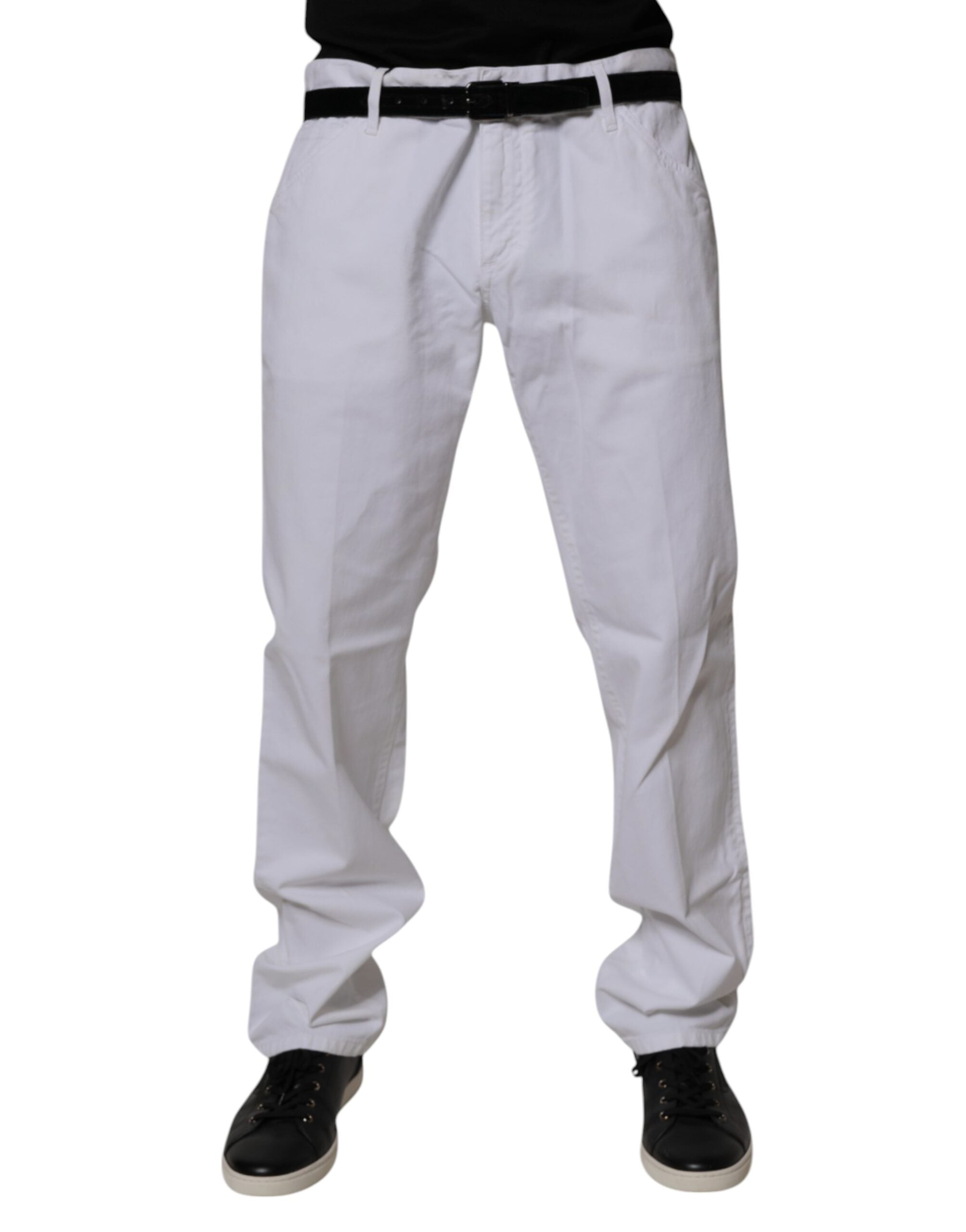 Dolce & Gabbana White Cotton Straight Men Denim Men's Jeans (Pre-Owned)