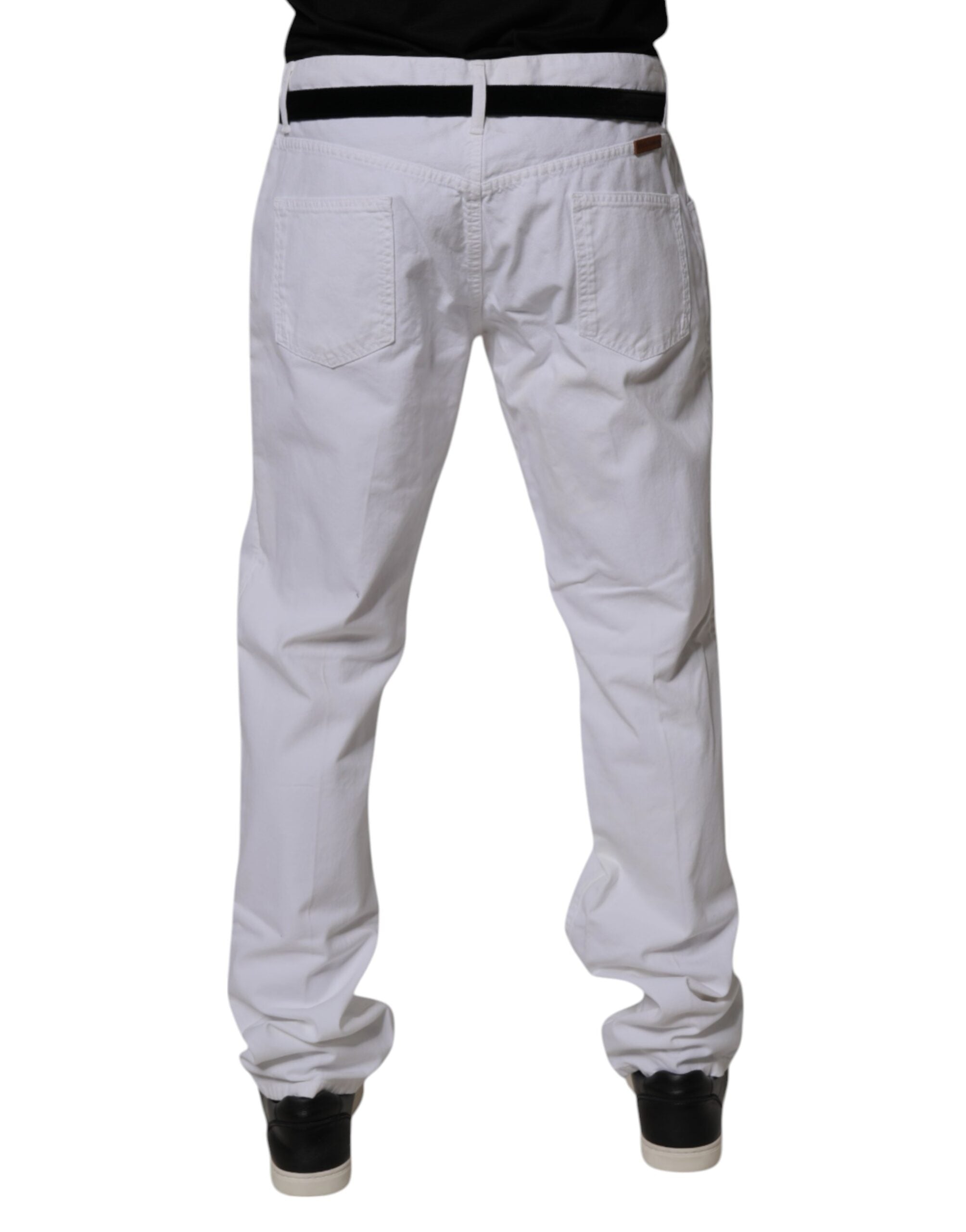 Dolce & Gabbana White Cotton Straight Men Denim Men's Jeans (Pre-Owned)