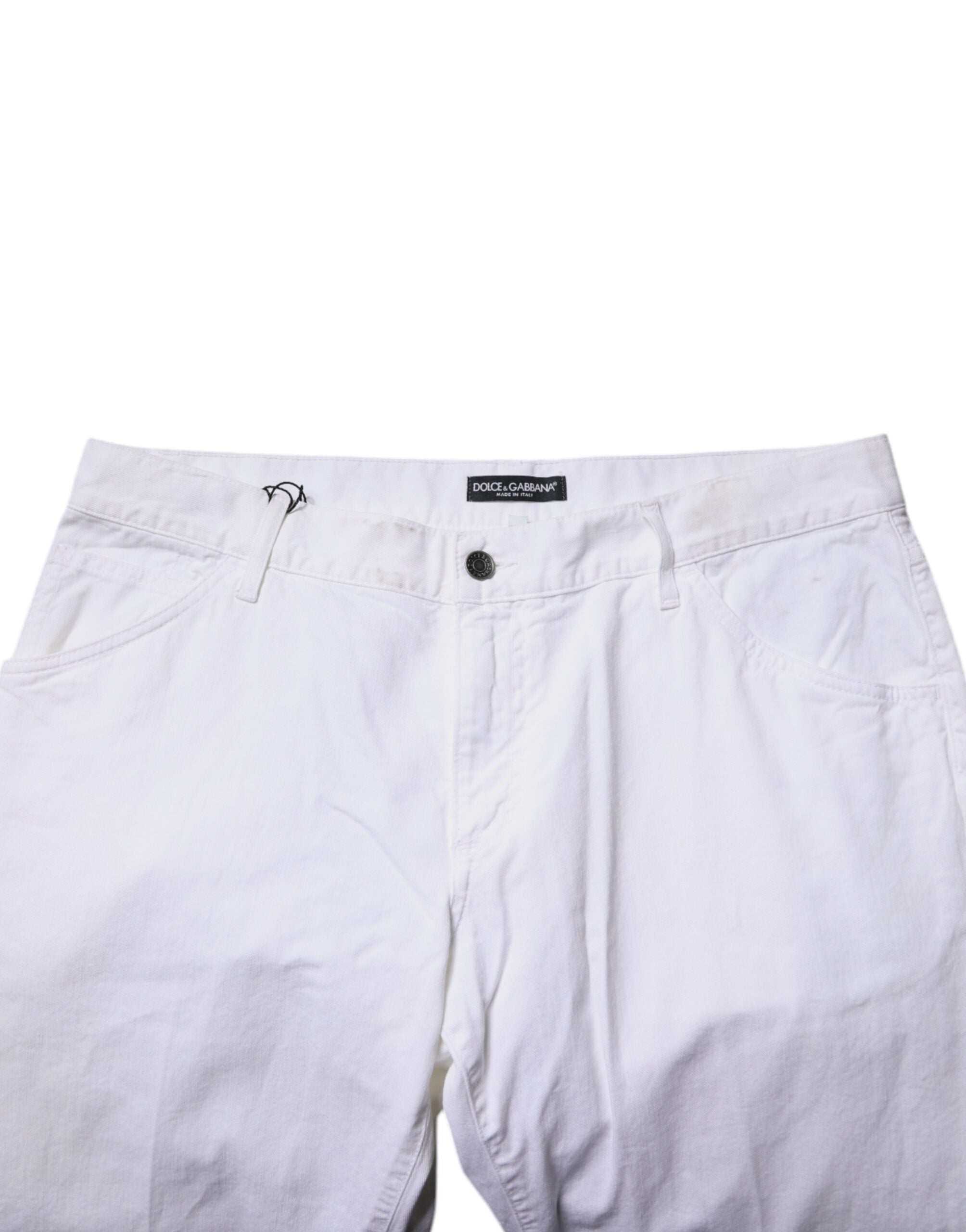 Dolce & Gabbana White Cotton Straight Men Denim Men's Jeans (Pre-Owned)