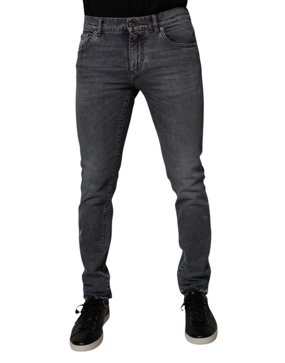 Dolce & Gabbana Dark Gray Cotton Stretch Skinny Denim Men's Jeans (Pre-Owned)