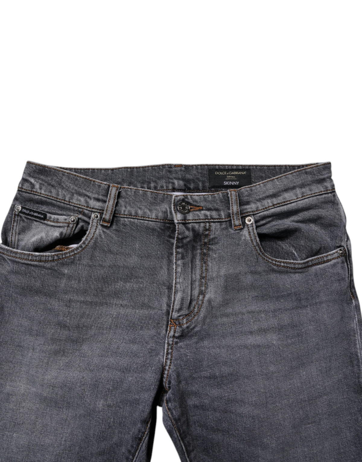 Dolce & Gabbana Dark Gray Cotton Stretch Skinny Denim Men's Jeans (Pre-Owned)