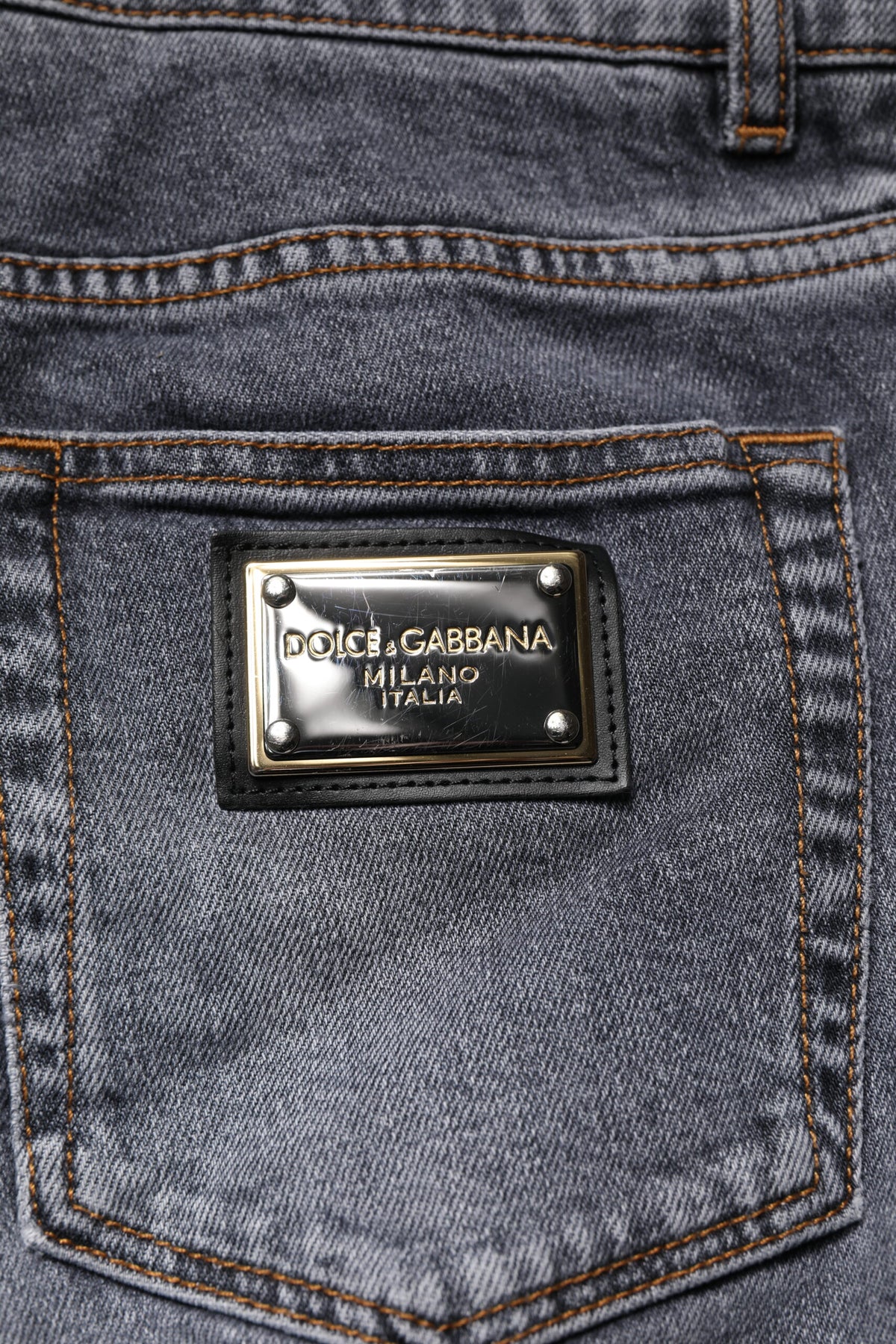 Dolce & Gabbana Dark Gray Cotton Stretch Skinny Denim Men's Jeans (Pre-Owned)