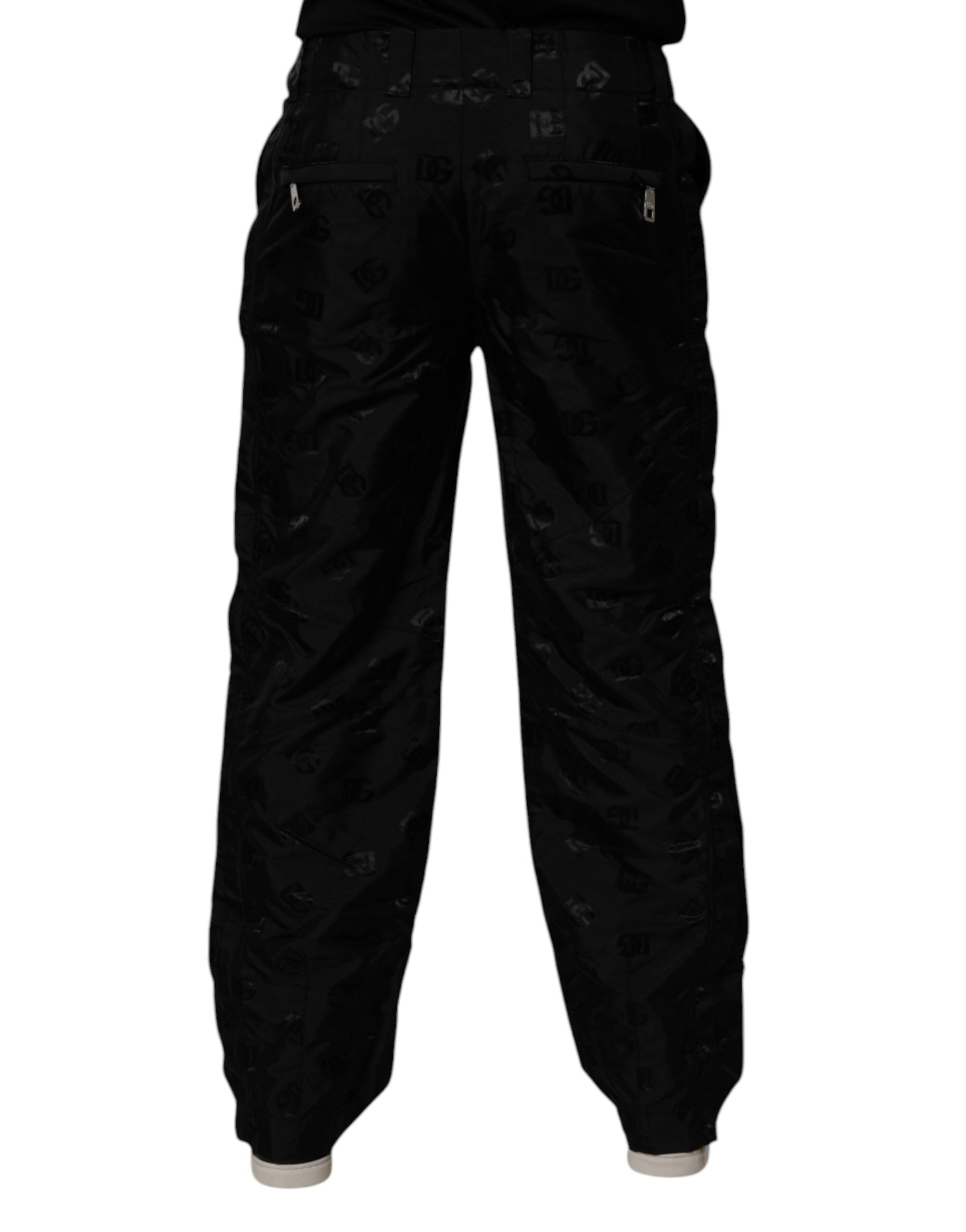Dolce & Gabbana Black Logo Monogram Straight Men's Pants