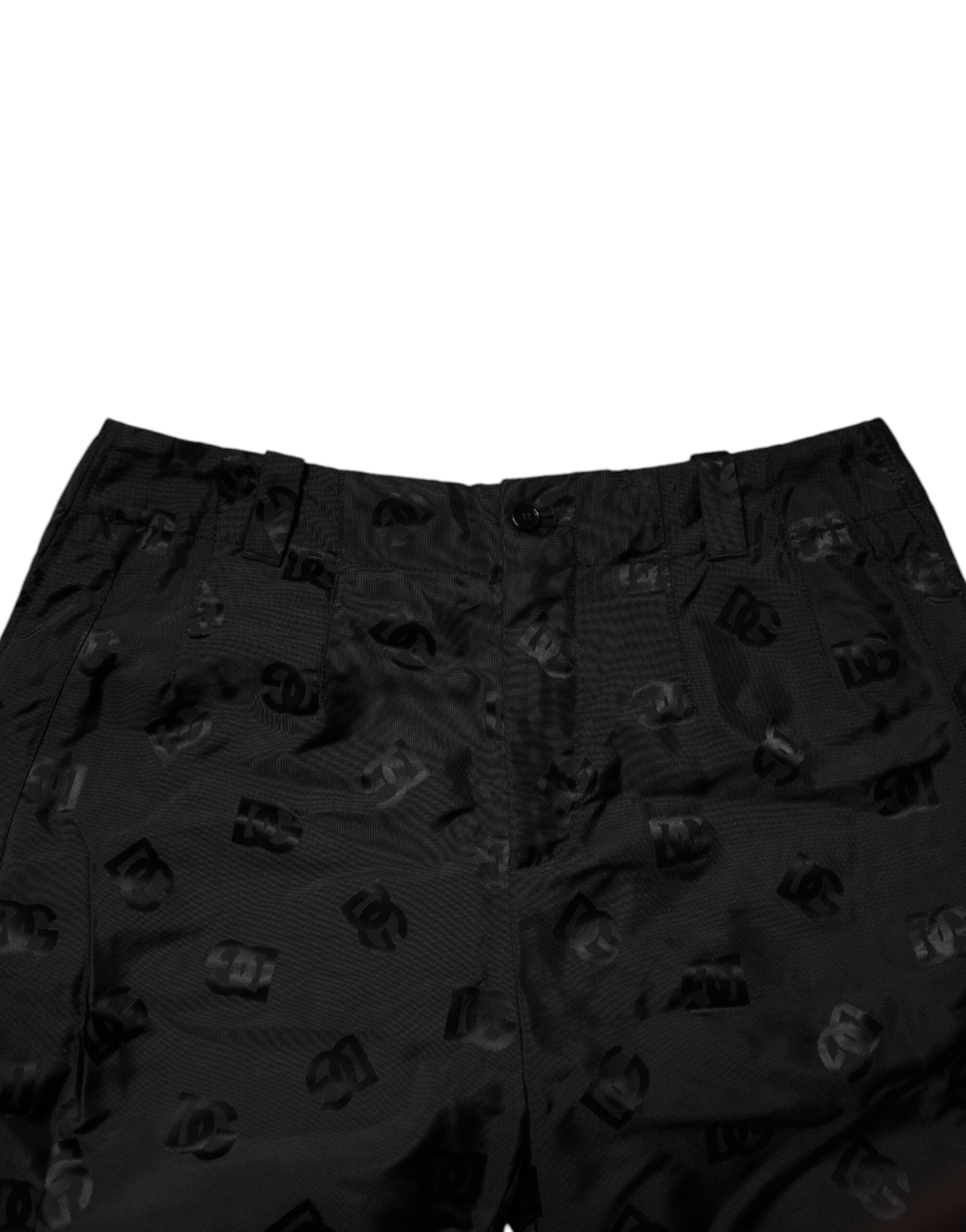 Dolce & Gabbana Black Logo Monogram Straight Men's Pants