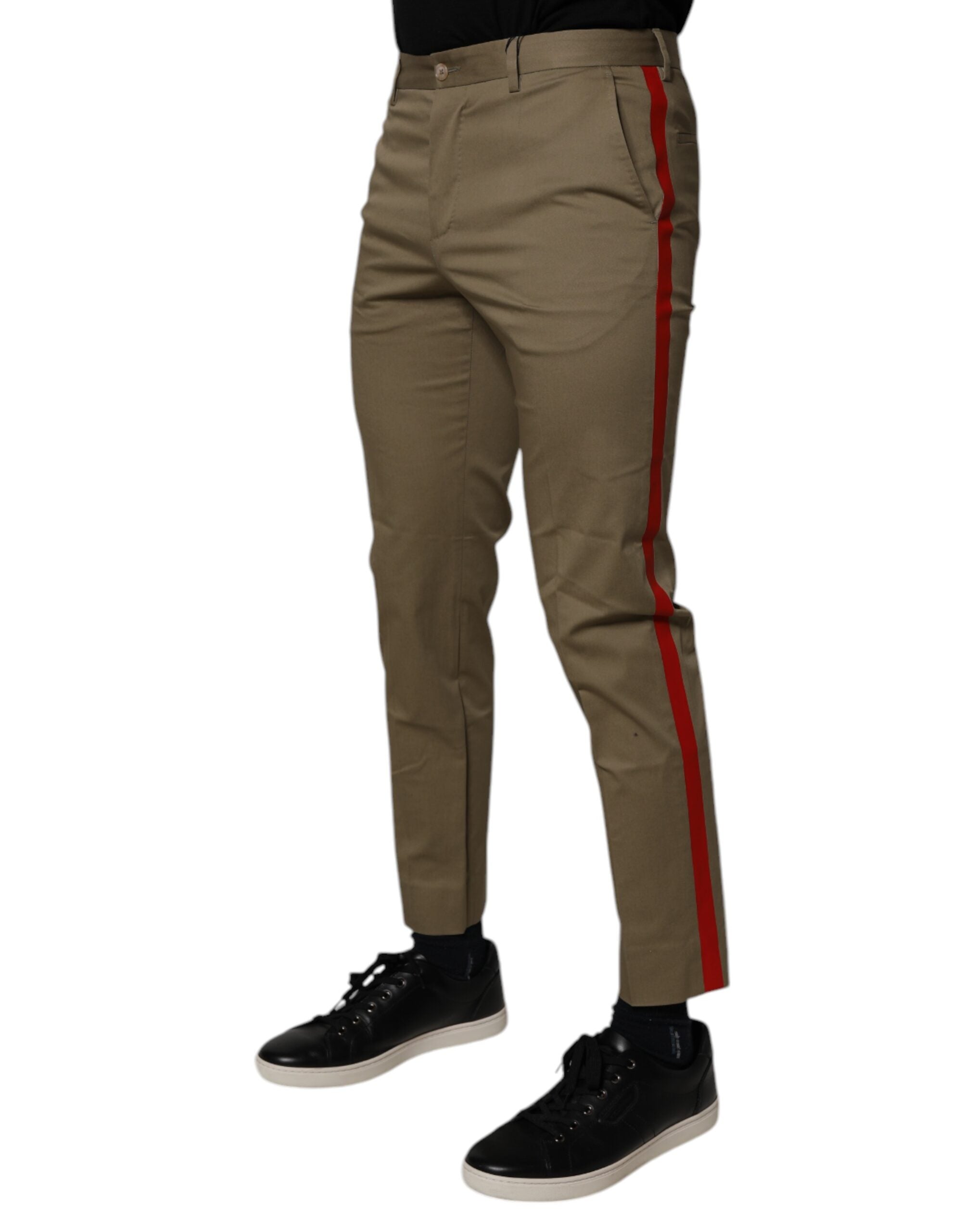 Dolce & Gabbana Dark Khaki Cotton Tapered Men's Pants