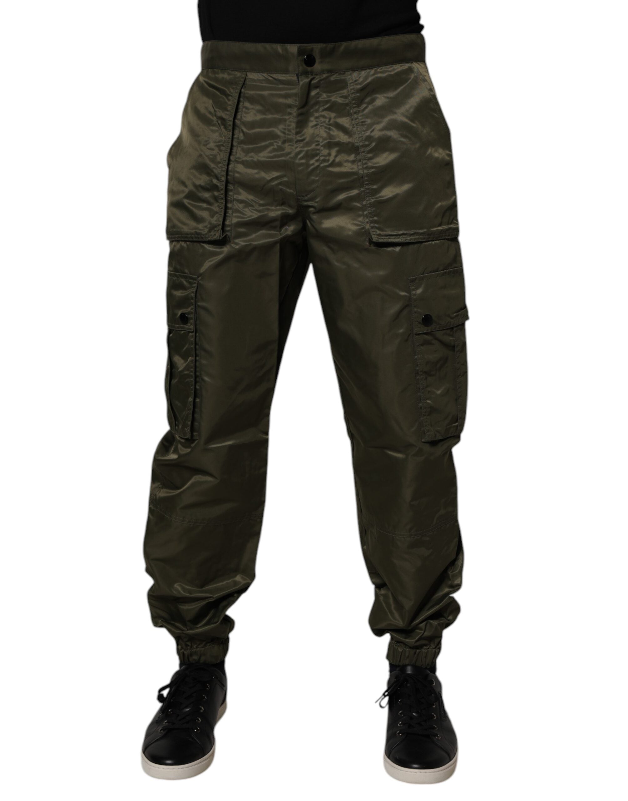Dolce & Gabbana Dark Green Nylon Cargo Men's Pants