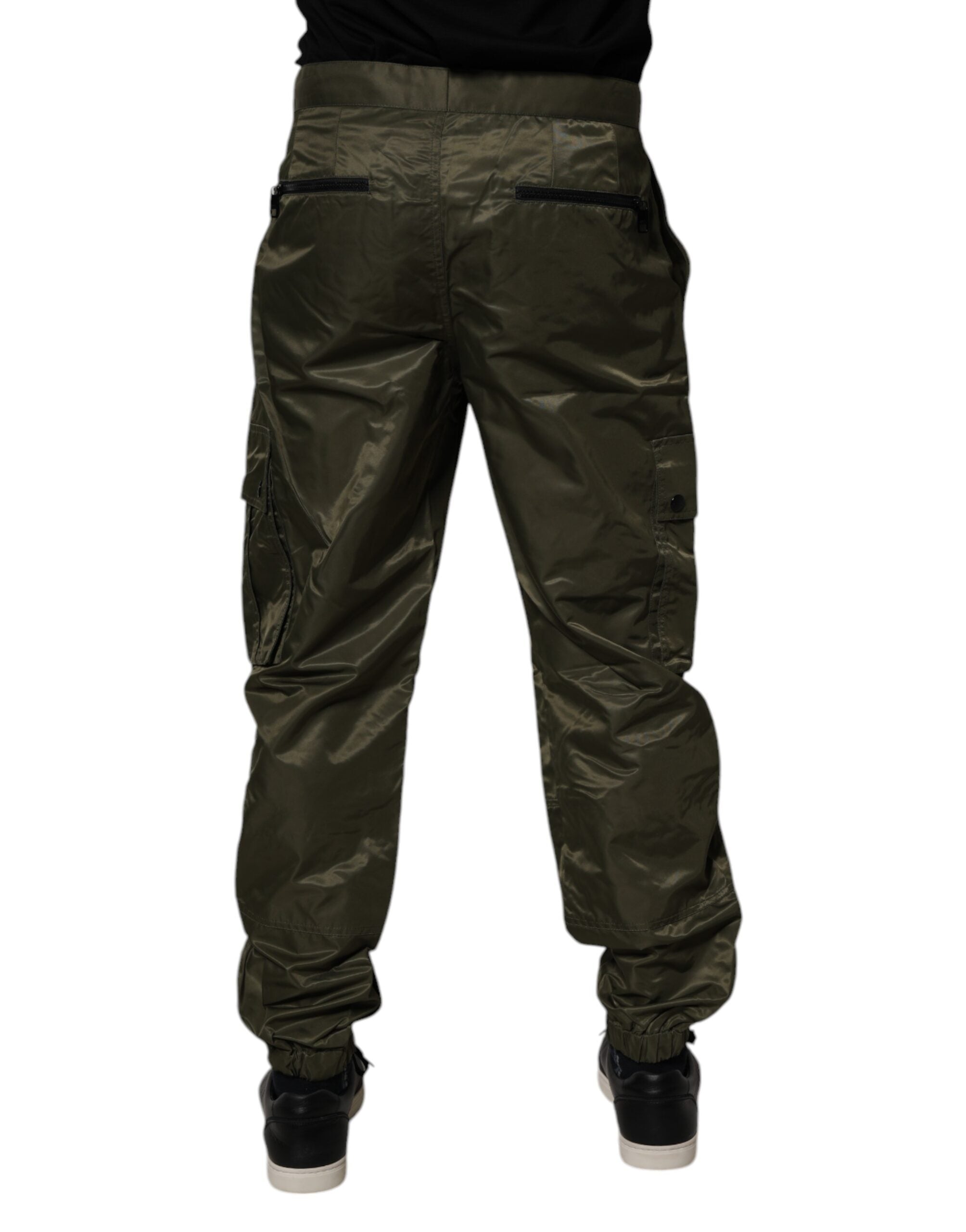 Dolce & Gabbana Dark Green Nylon Cargo Men's Pants