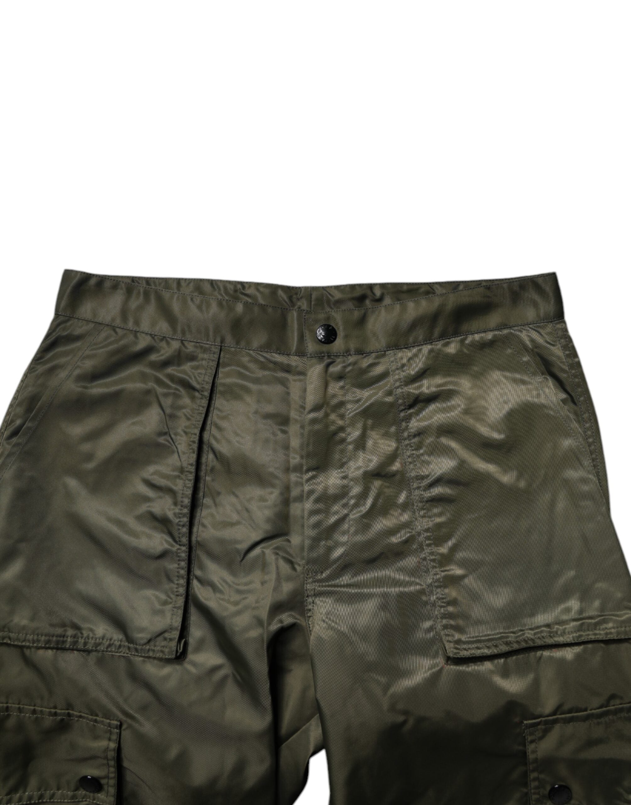 Dolce & Gabbana Dark Green Nylon Cargo Men's Pants