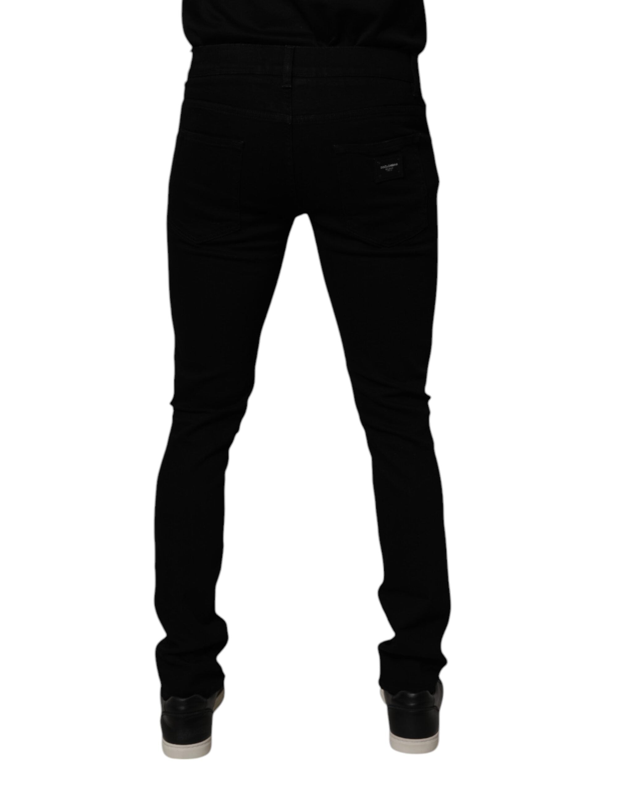 Dolce & Gabbana Black Cotton Stretch Skinny Men Denim Men's Jeans