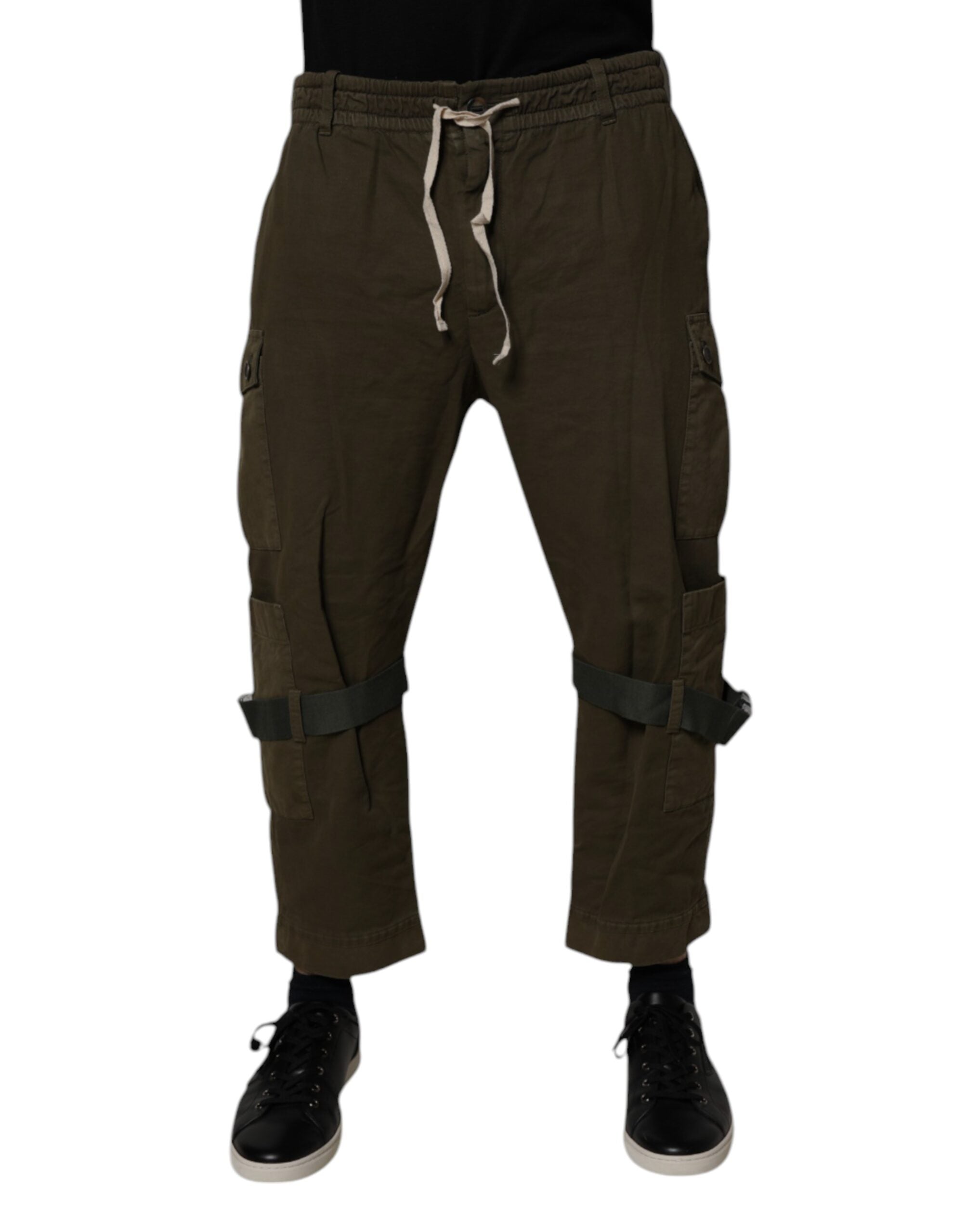 Dolce & Gabbana Brown Cotton Stretch Cargo Men's Pants (Pre-Owned)