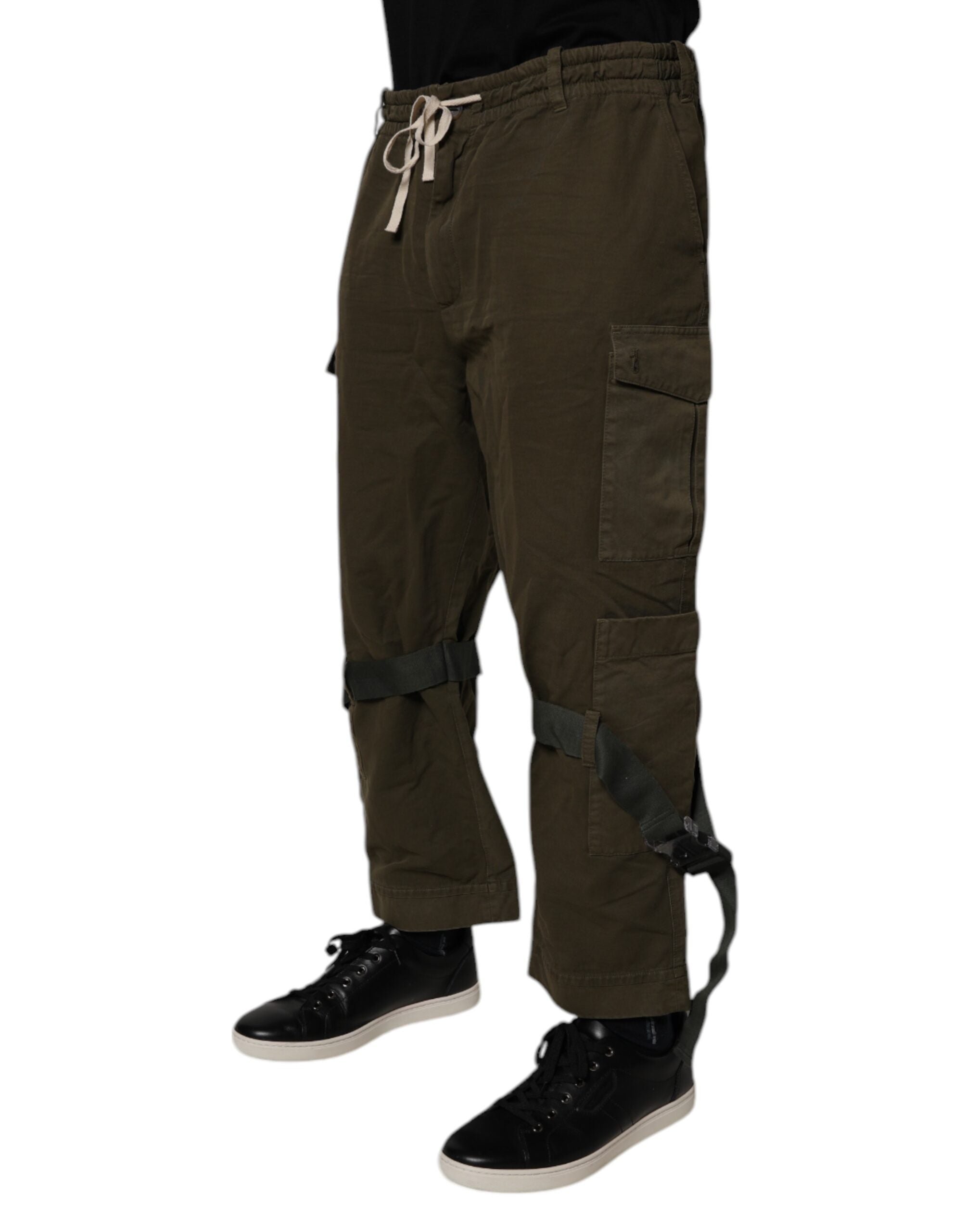 Dolce & Gabbana Brown Cotton Stretch Cargo Men's Pants