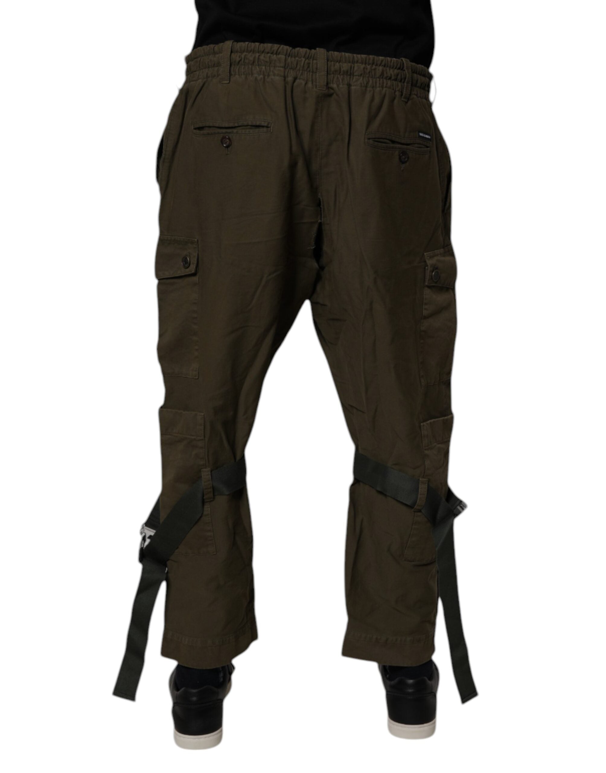 Dolce & Gabbana Brown Cotton Stretch Cargo Men's Pants