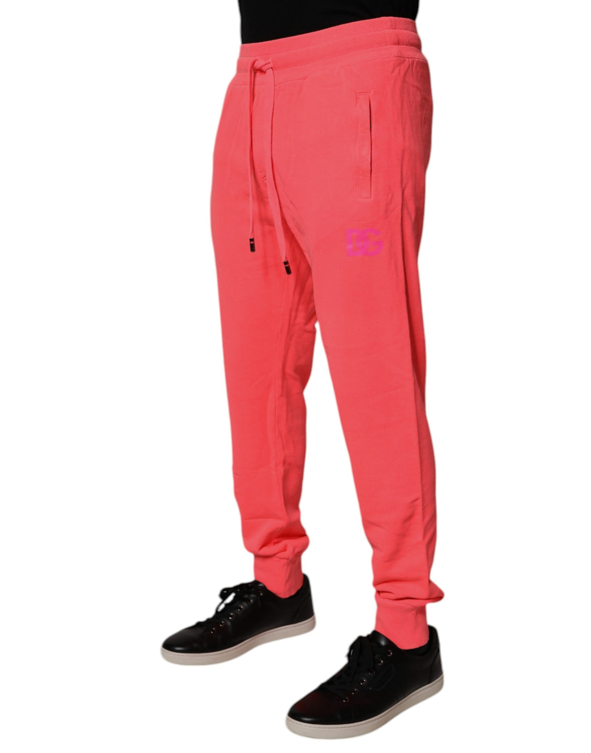Dolce & Gabbana Neon Red Cotton Jogger Men SweatMen's Men's Pants (Pre-Owned)