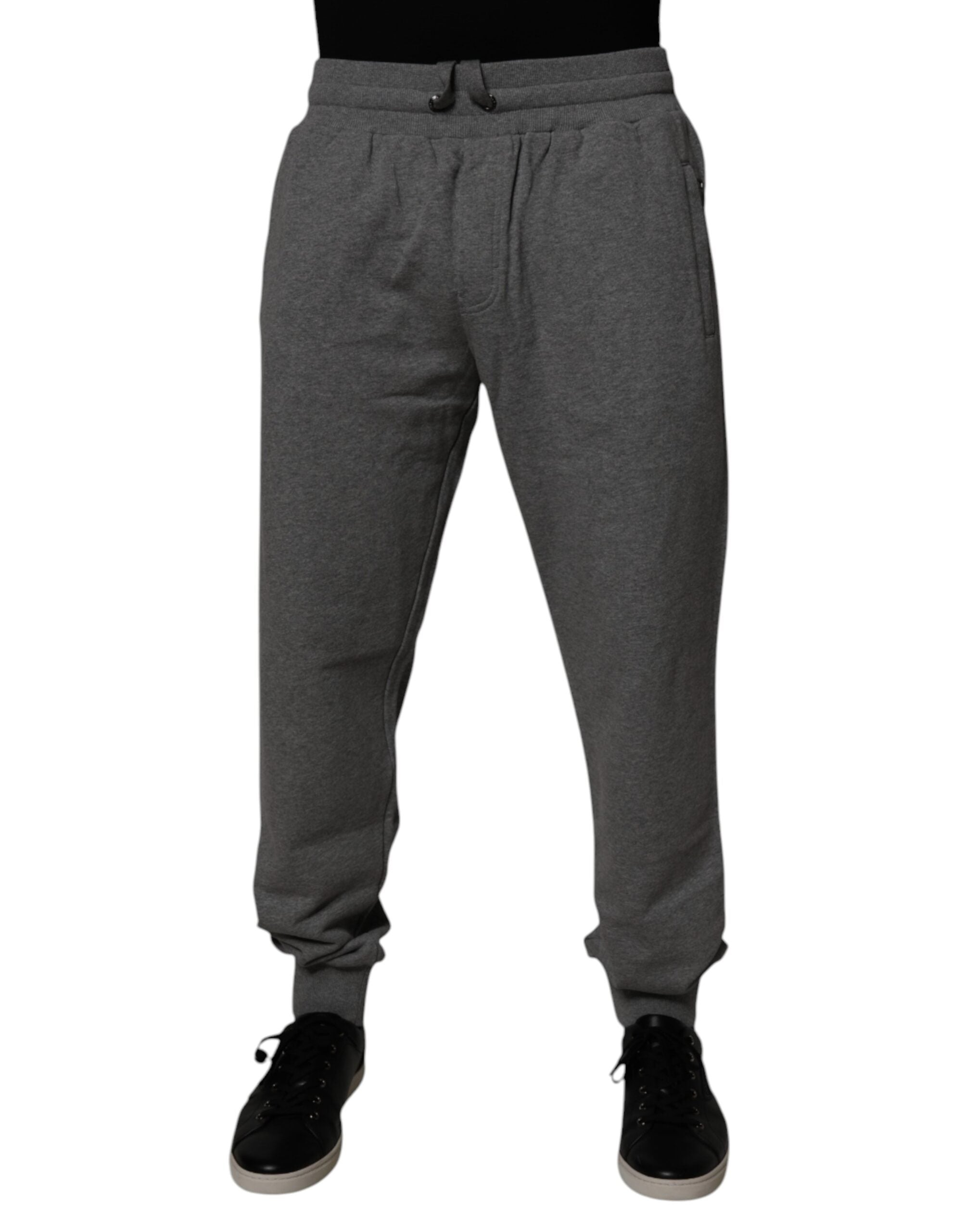 Dolce & Gabbana Gray Logo Cotton Jogger Men SweatMen's Men's Pants