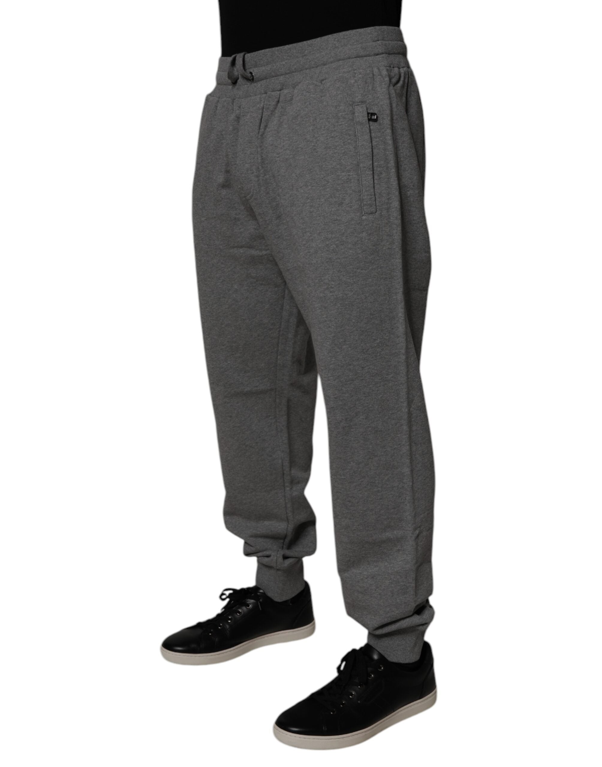 Dolce & Gabbana Gray Logo Cotton Jogger Men SweatMen's Men's Pants