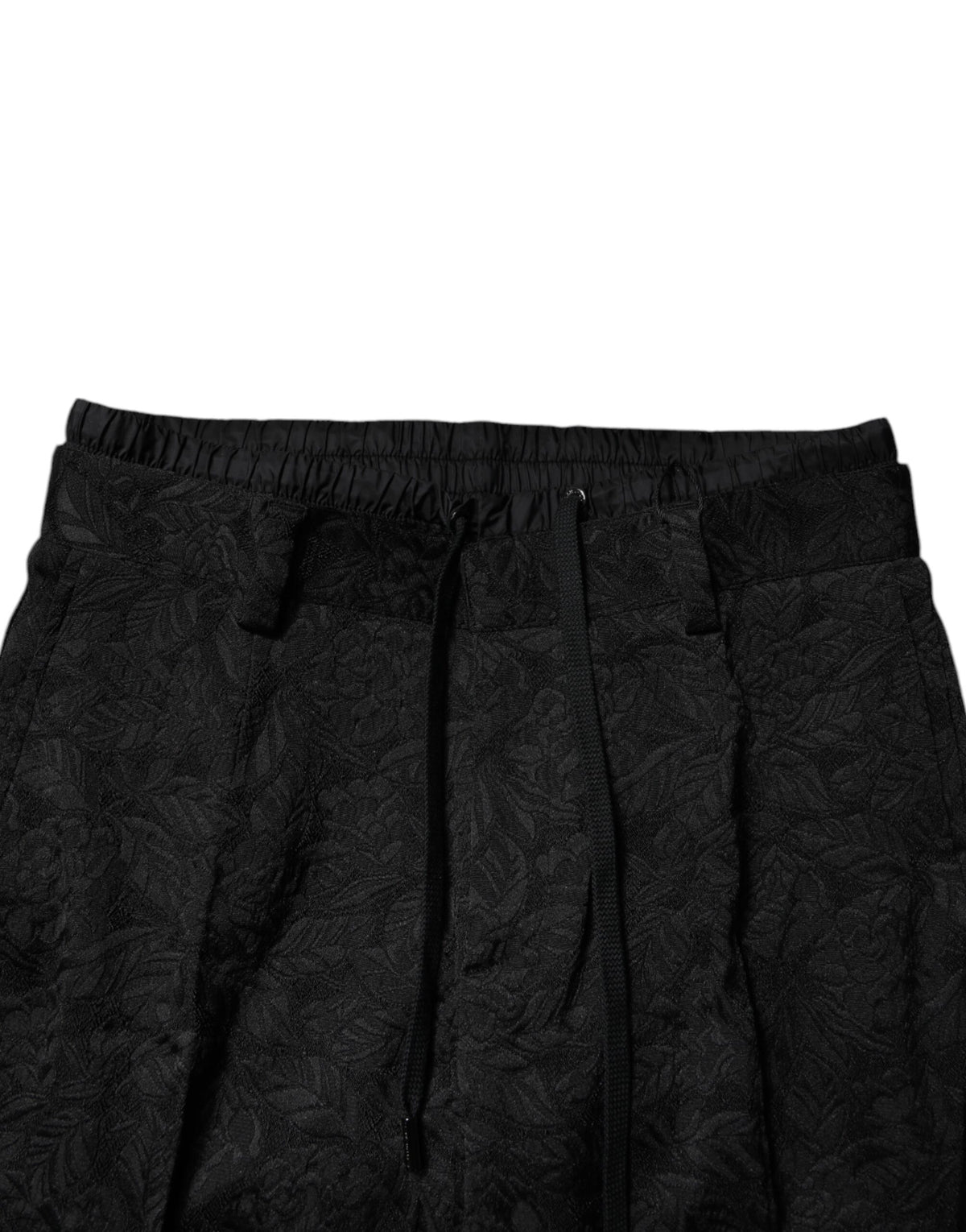 Dolce & Gabbana Black Brocade Polyester Skinny Dress Men's Pants