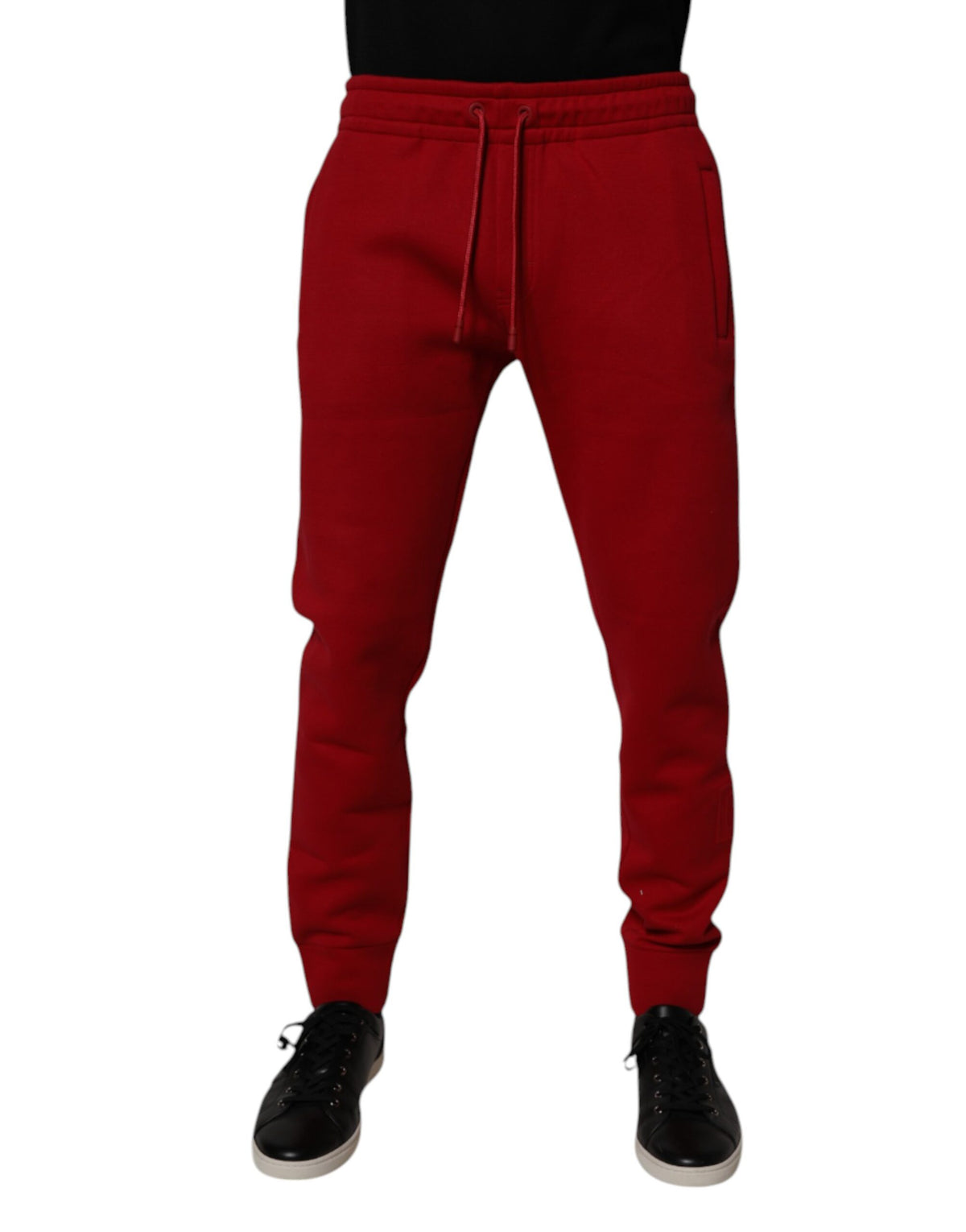 Dolce & Gabbana Red DG Logo Cotton Jogger Men SweatMen's Men's Pants (Pre-Owned)