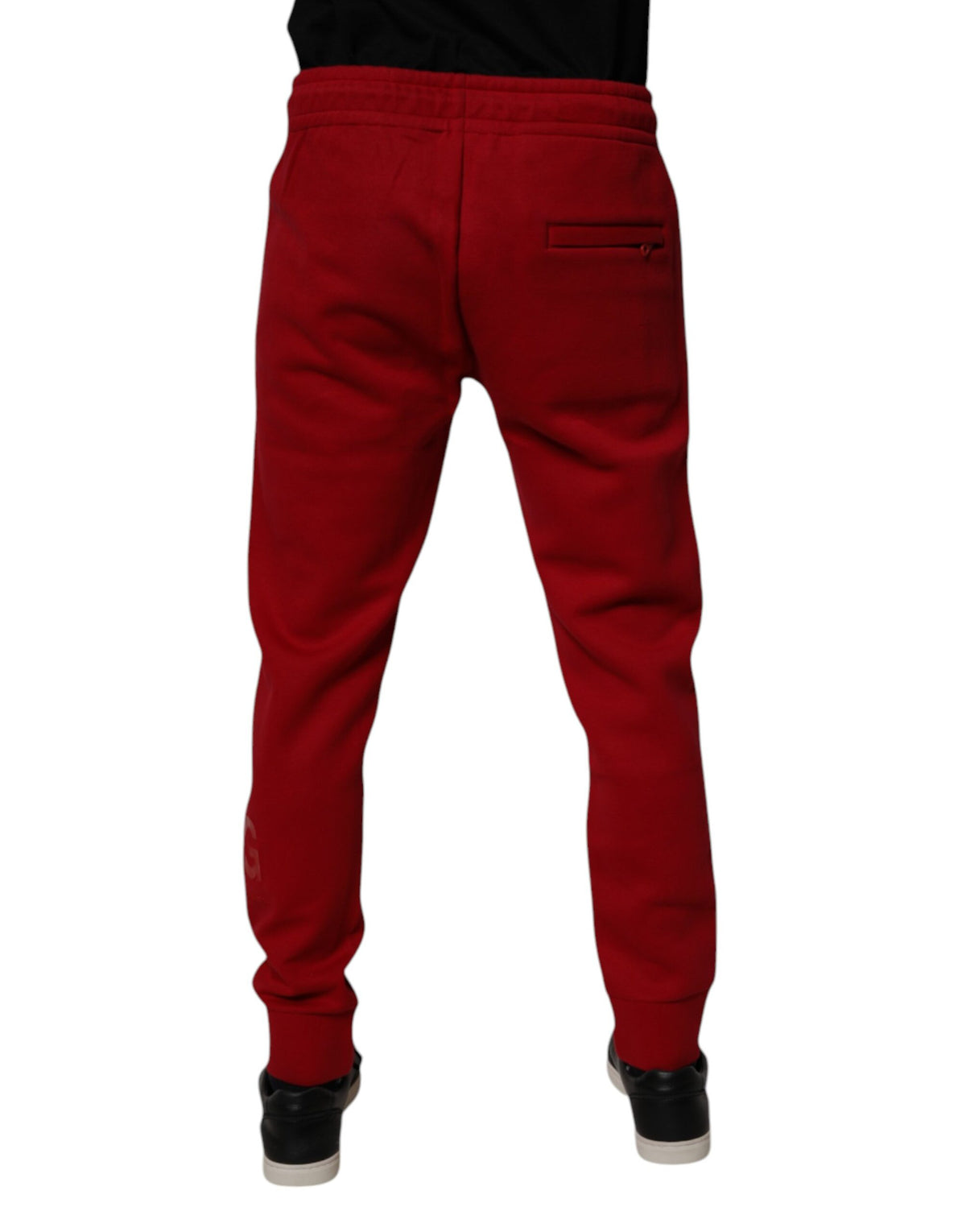 Dolce & Gabbana Red DG Logo Cotton Jogger Men SweatMen's Men's Pants (Pre-Owned)