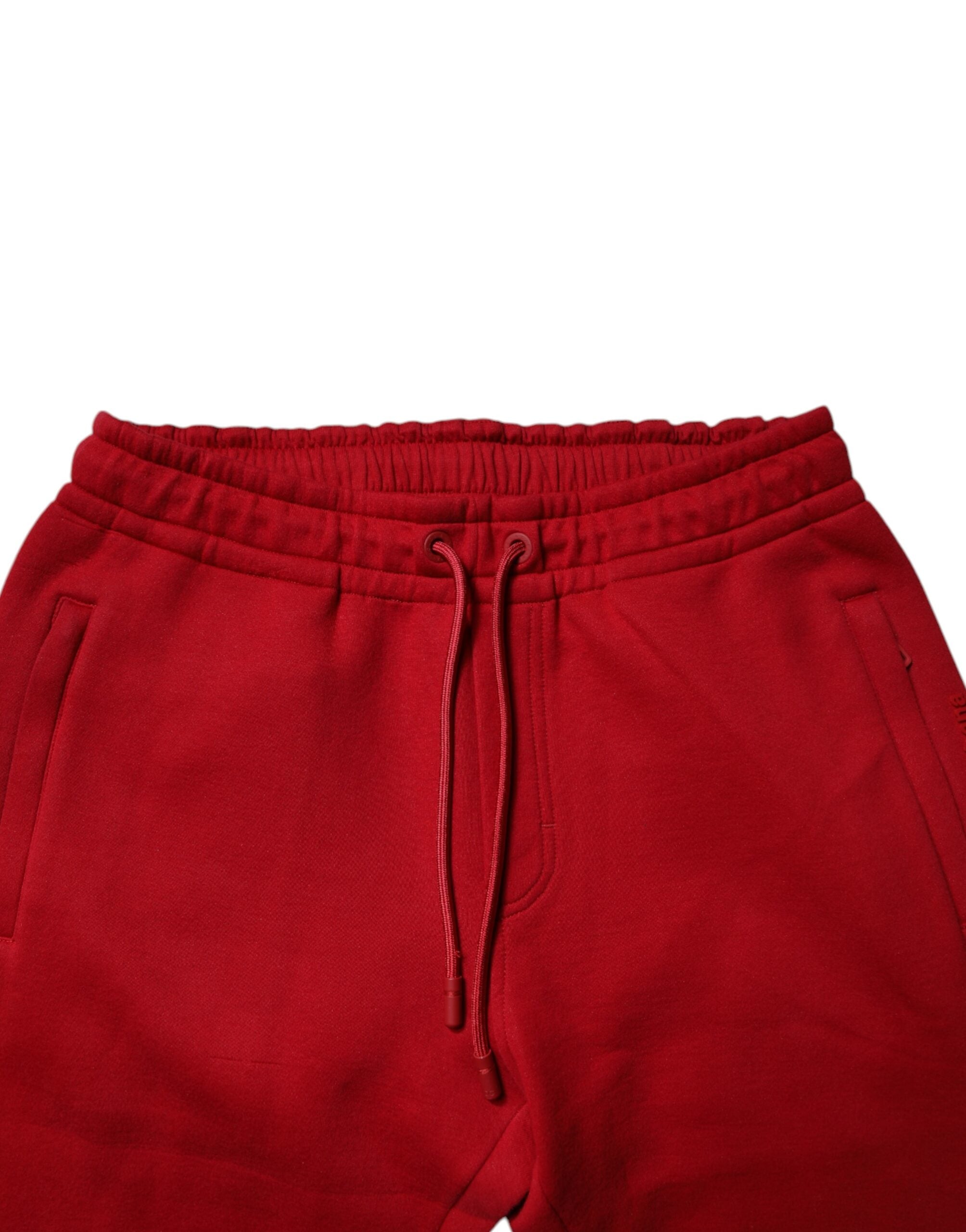 Dolce & Gabbana Red DG Logo Cotton Jogger Men SweatMen's Men's Pants (Pre-Owned)