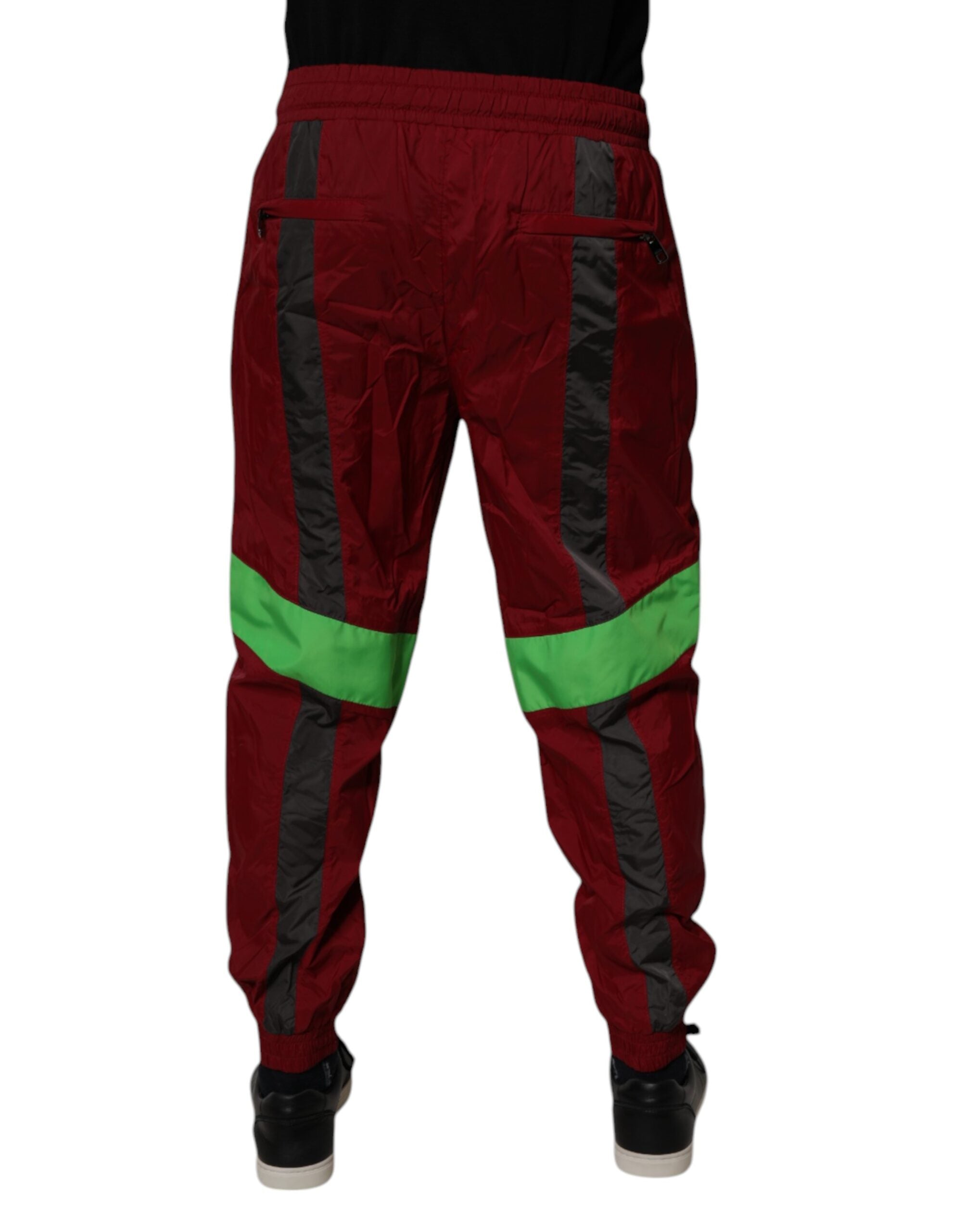Dolce & Gabbana Maroon Nylon Men Jogger SweatMen's Men's Pants