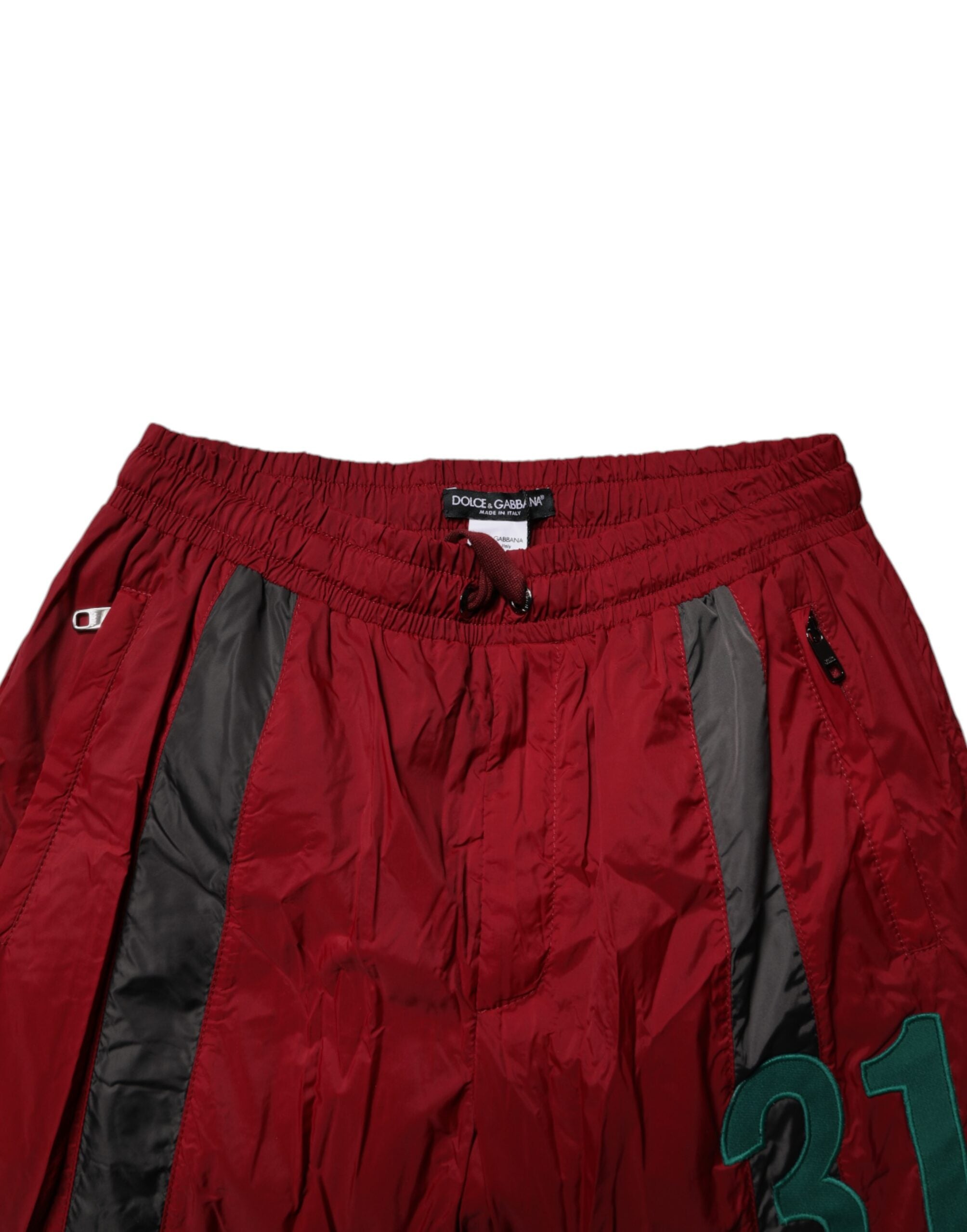 Dolce & Gabbana Maroon Nylon Men Jogger SweatMen's Men's Pants