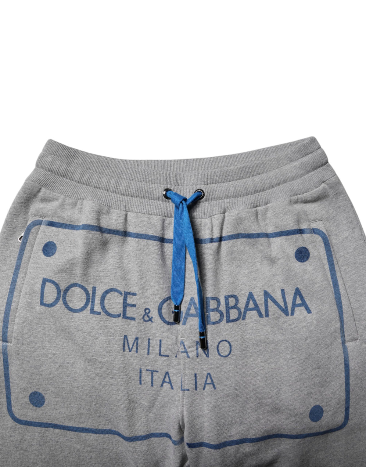 Dolce & Gabbana Gray Logo Cotton Men Jogger SweatMen's Men's Pants (Pre-Owned)
