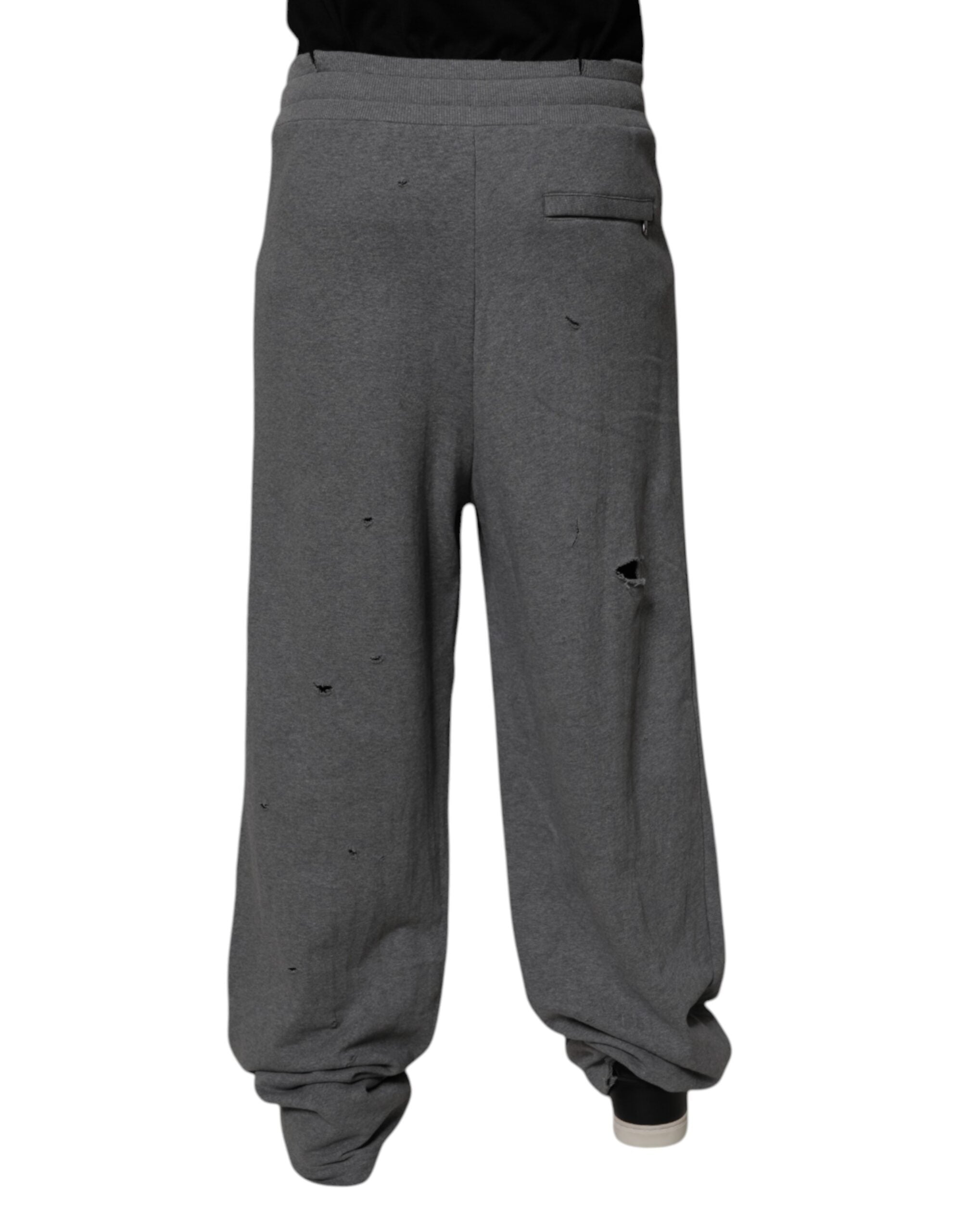 Dolce & Gabbana Gray Cotton RipStyle Straight SweatMen's Men's Pants