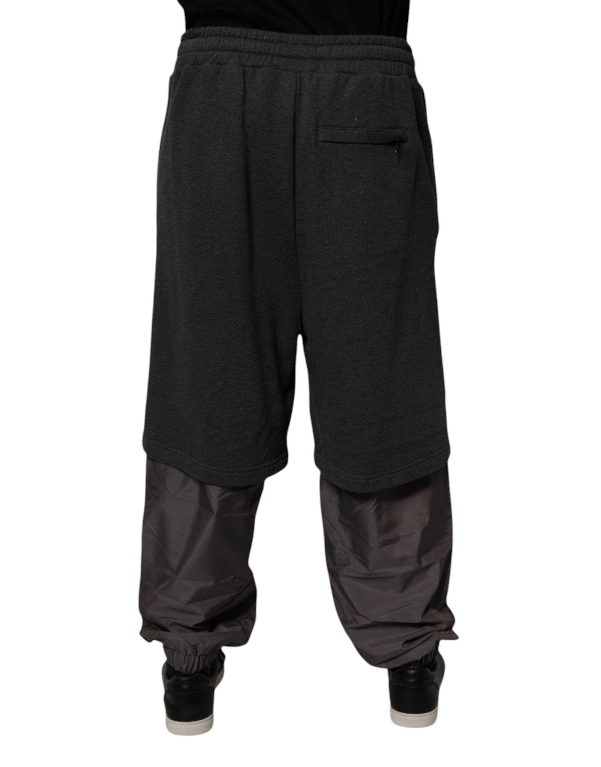 Dolce & Gabbana Dark Gray Cotton Layered Straight SweatMen's Men's Pants