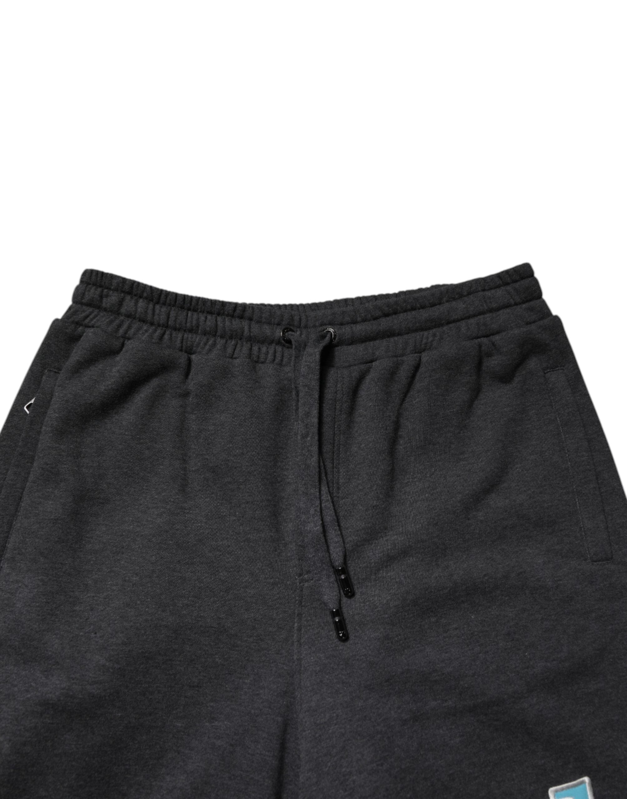 Dolce & Gabbana Dark Gray Cotton Layered Straight SweatMen's Men's Pants