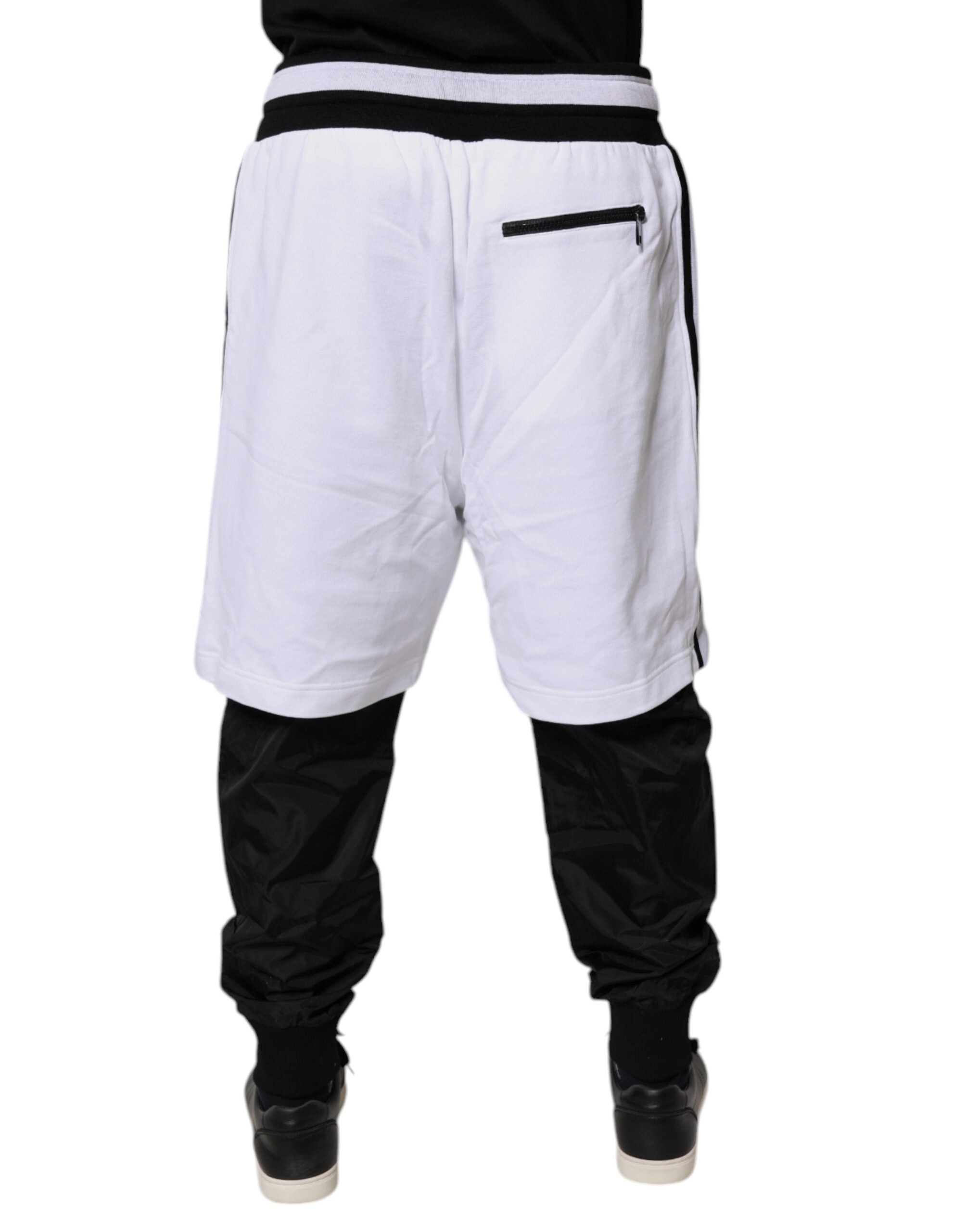 Dolce & Gabbana Black White Cotton Layered SweatMen's Men's Pants