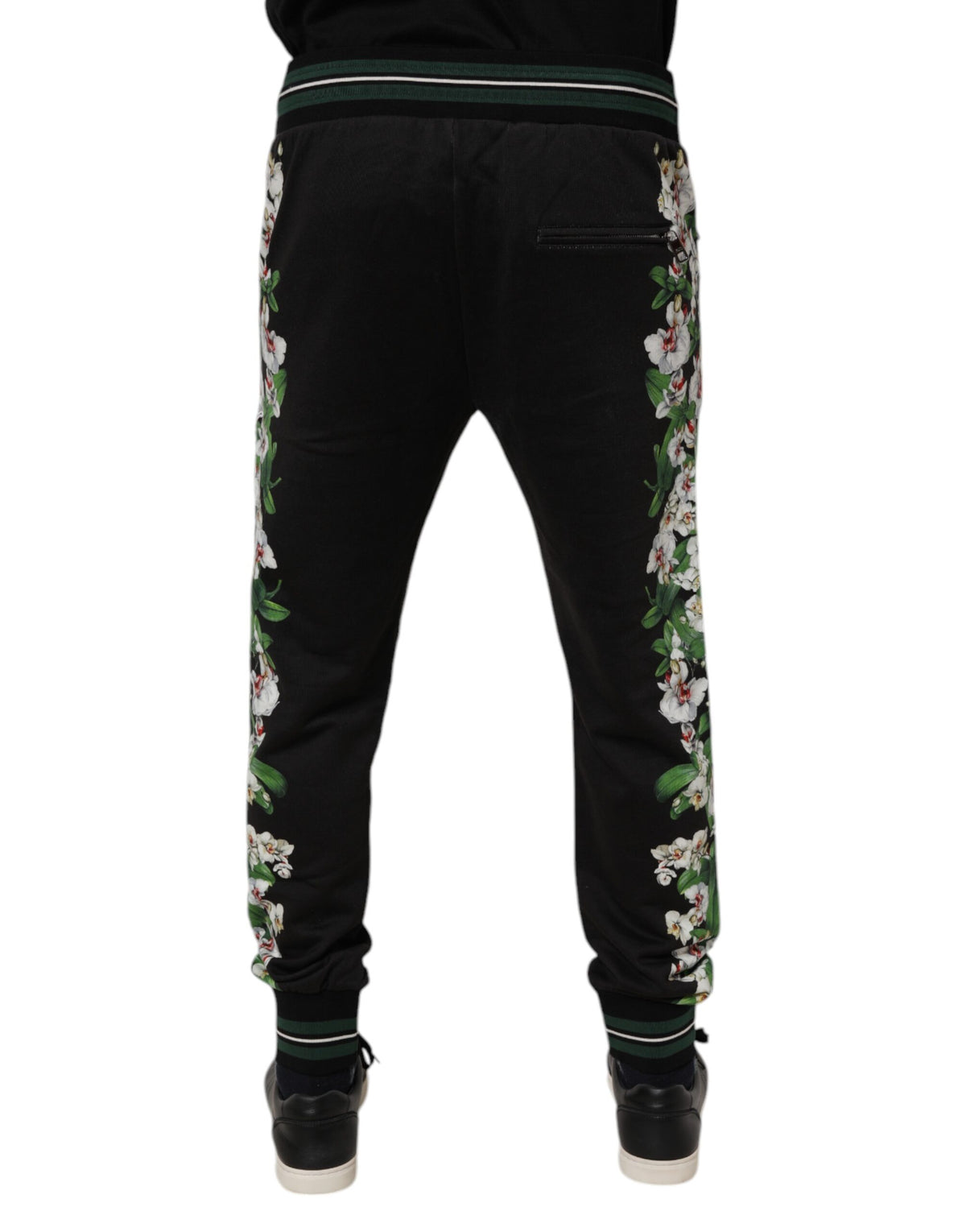 Dolce & Gabbana Black Floral King Men Jogger SweatMen's Men's Pants