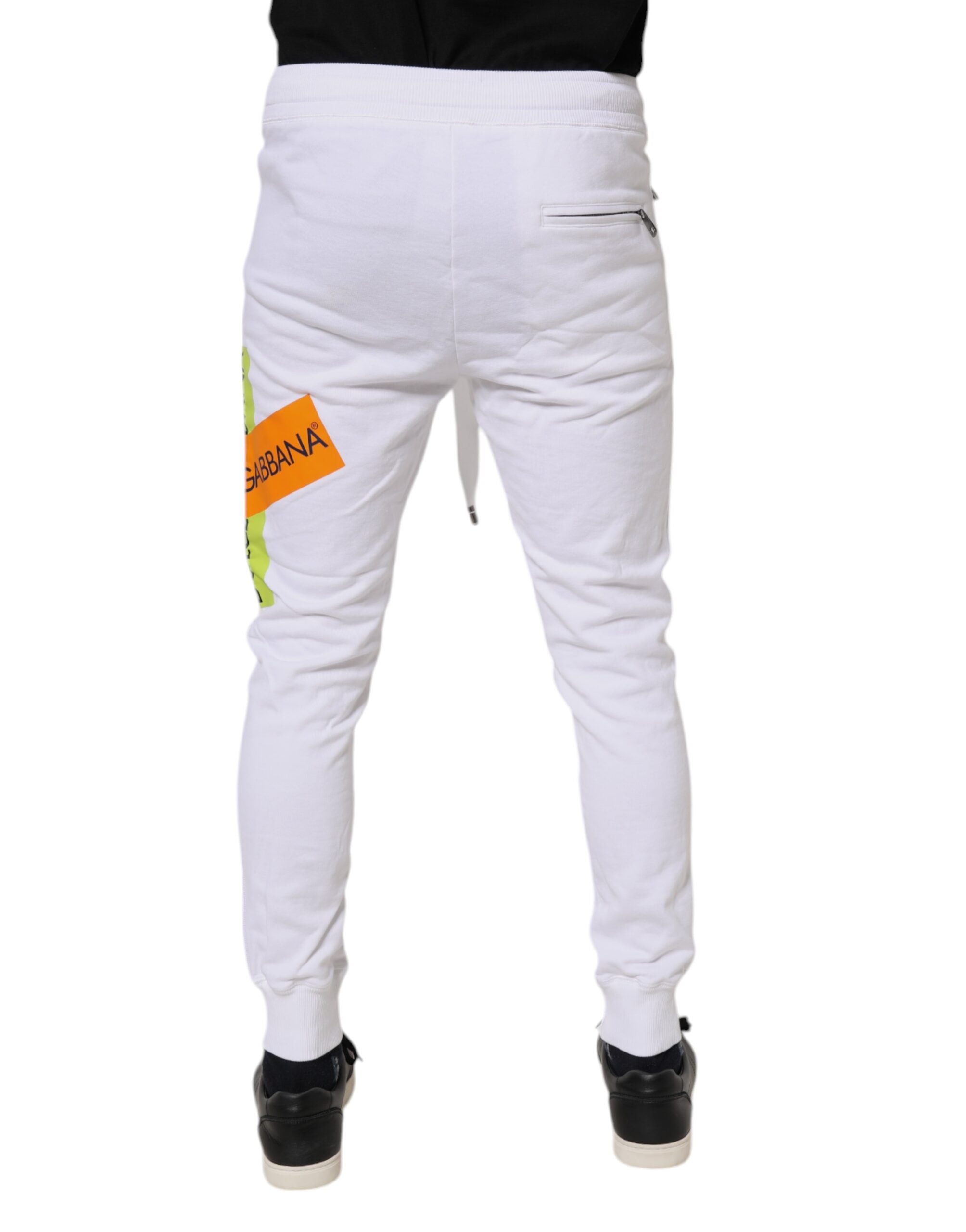 Dolce & Gabbana White Logo Tape Jogger Cotton SweatMen's Men's Pants (Pre-Owned)
