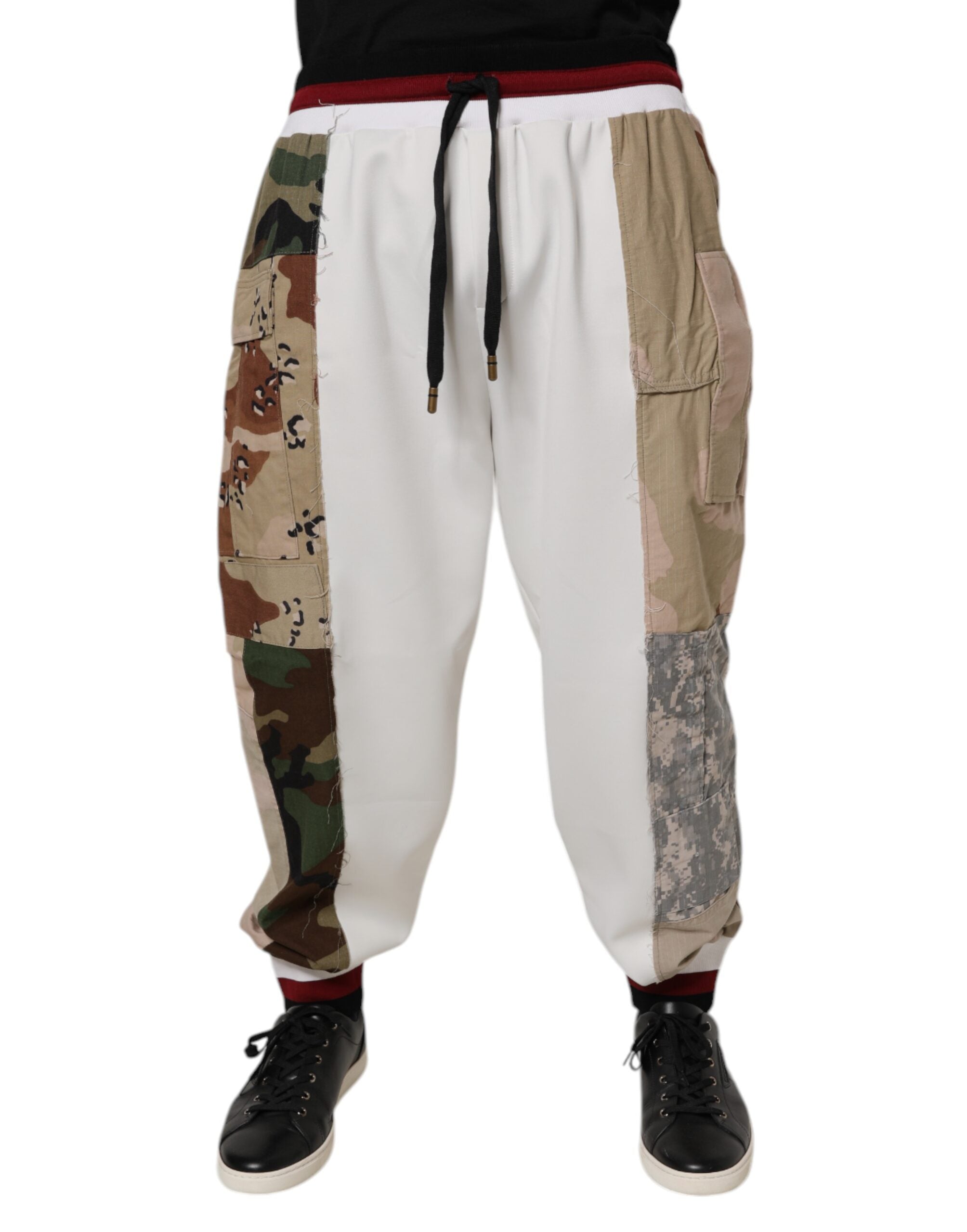 Dolce & Gabbana White Camouflage Patchwork SweatMen's Men's Pants (Pre-Owned)