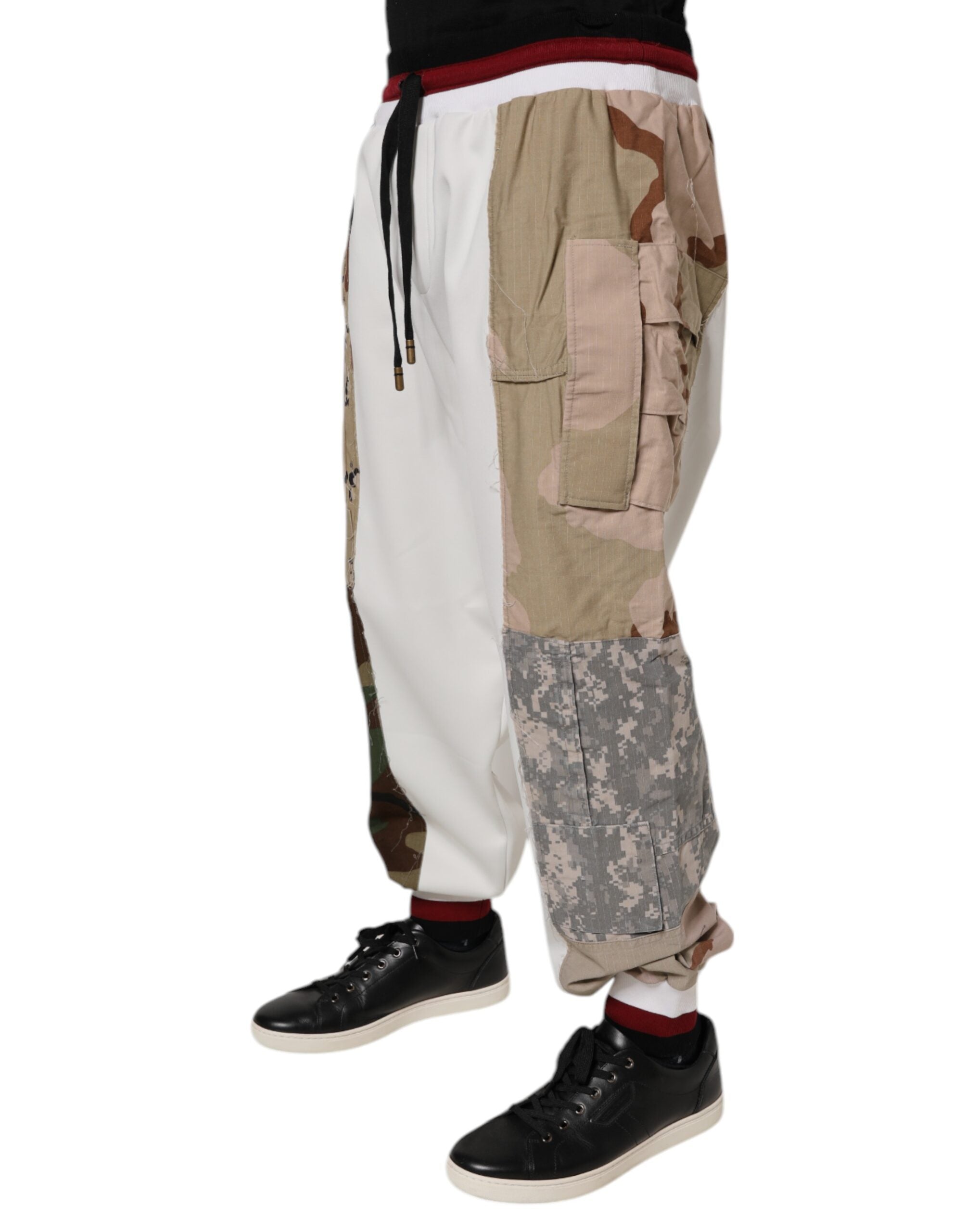 Dolce & Gabbana White Camouflage Patchwork SweatMen's Men's Pants (Pre-Owned)