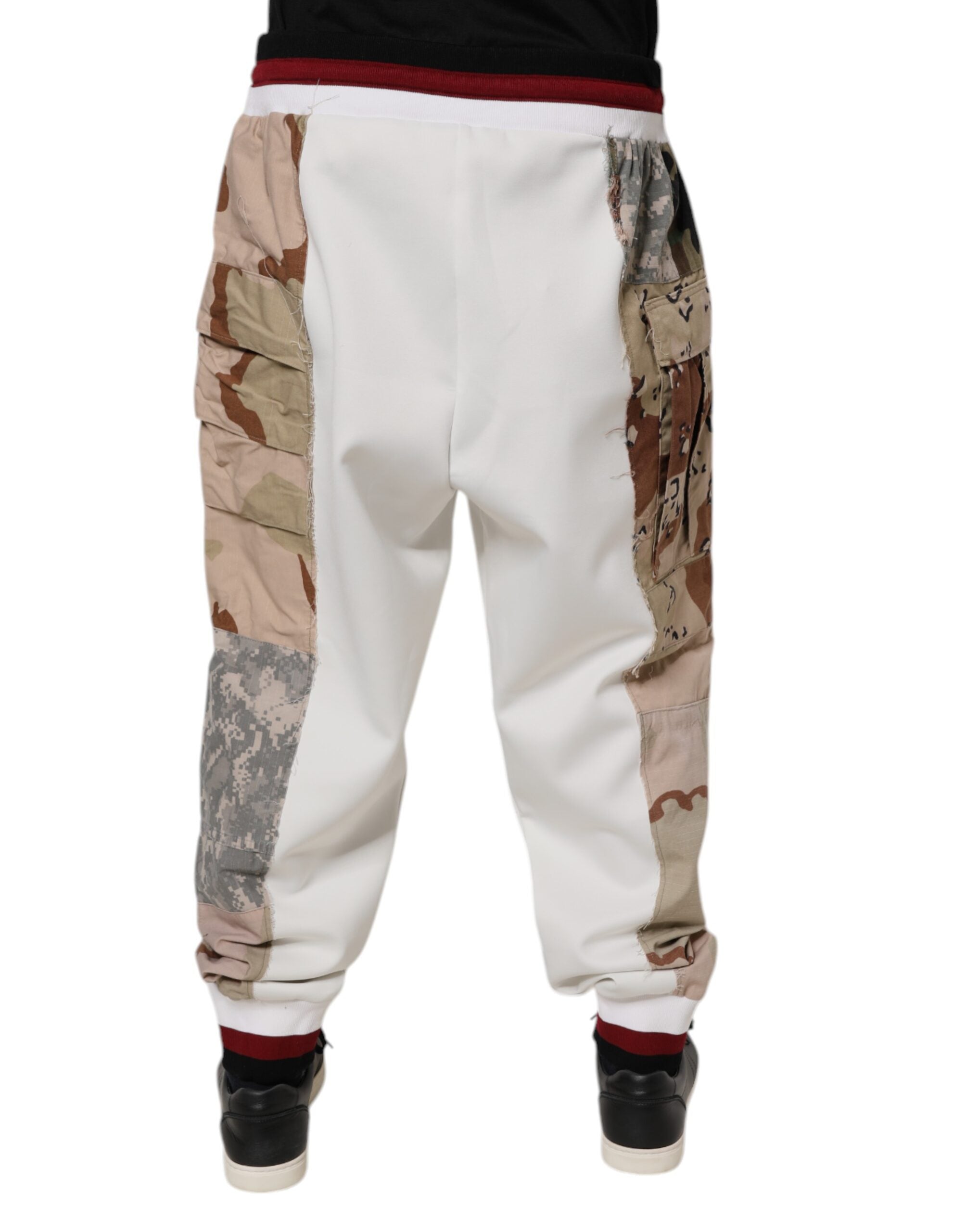 Dolce & Gabbana White Camouflage Patchwork SweatMen's Men's Pants (Pre-Owned)
