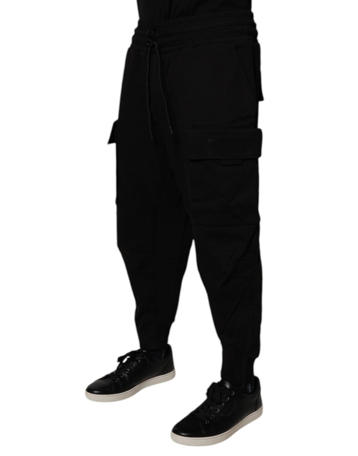 Dolce & Gabbana Black Cotton Men Cargo Jogger SweatMen's Men's Pants