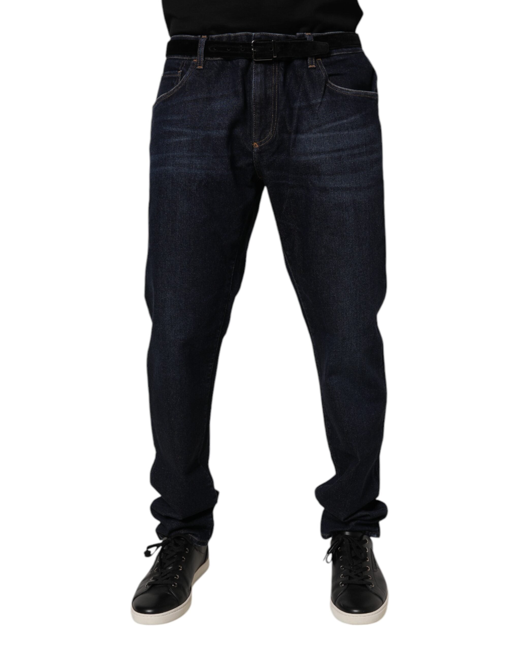 Dolce & Gabbana Dark Blue Cotton Stretch Skinny Denim Men's Jeans