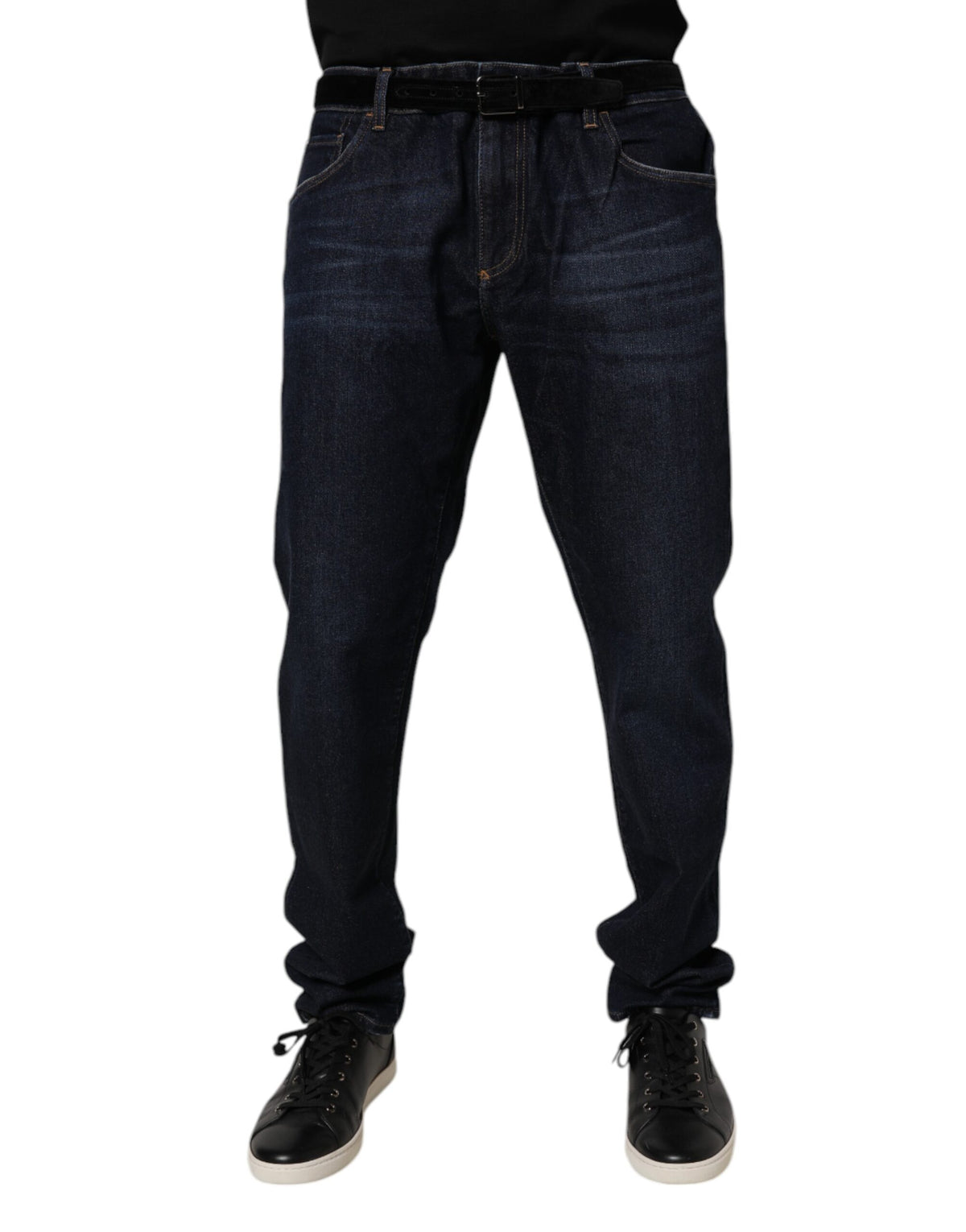 Dolce & Gabbana Dark Blue Cotton Stretch Skinny Denim Men's Jeans