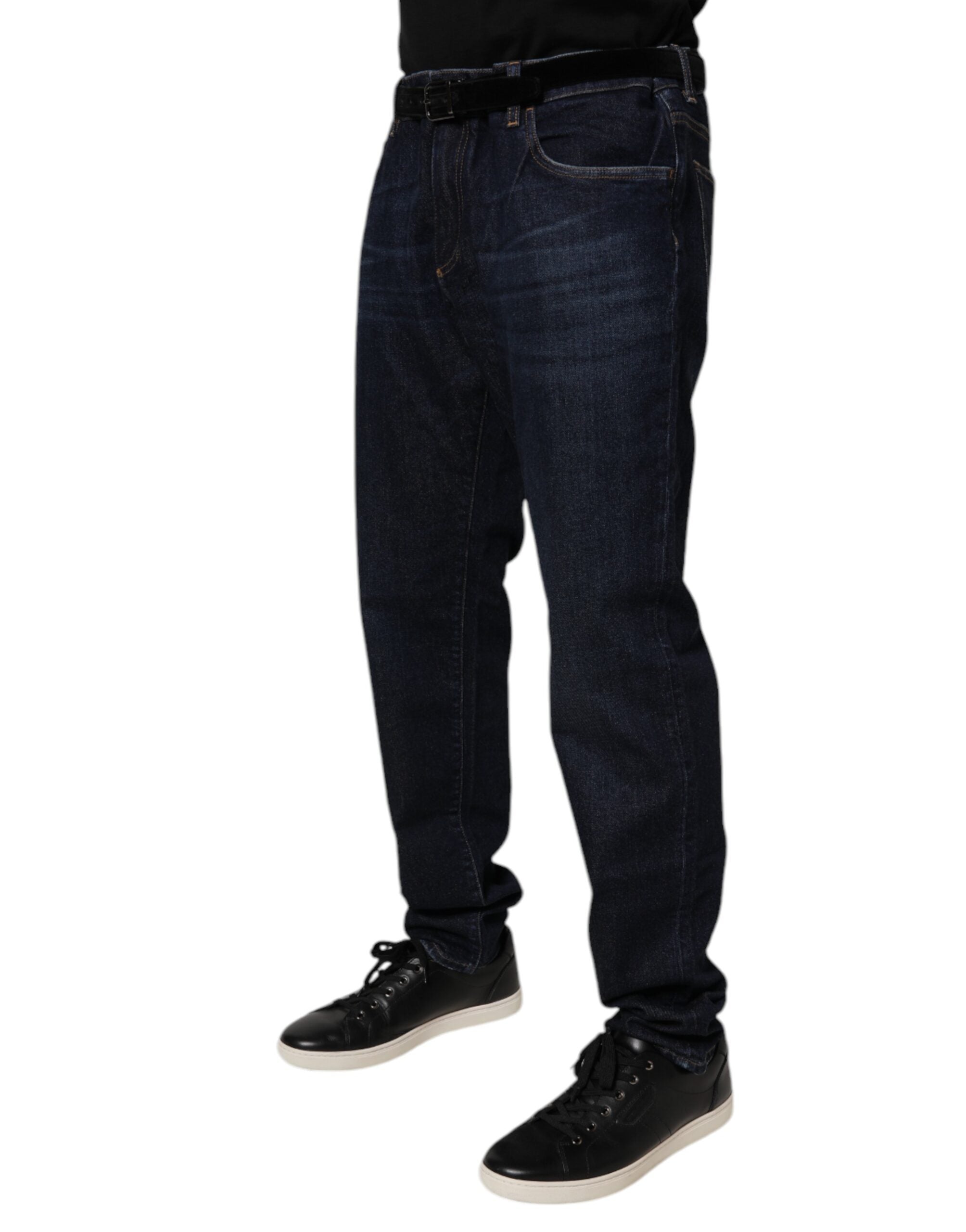 Dolce & Gabbana Dark Blue Cotton Stretch Skinny Denim Men's Jeans
