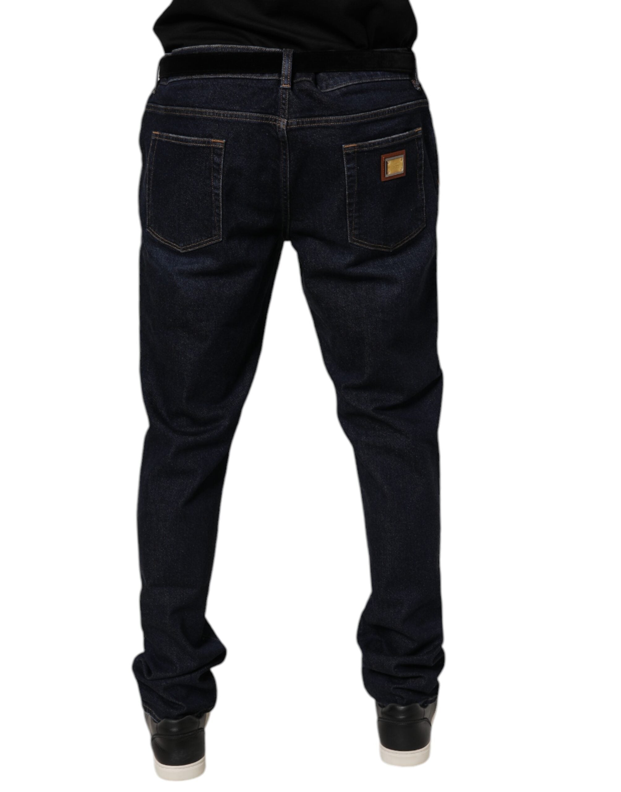 Dolce & Gabbana Dark Blue Cotton Stretch Skinny Denim Men's Jeans