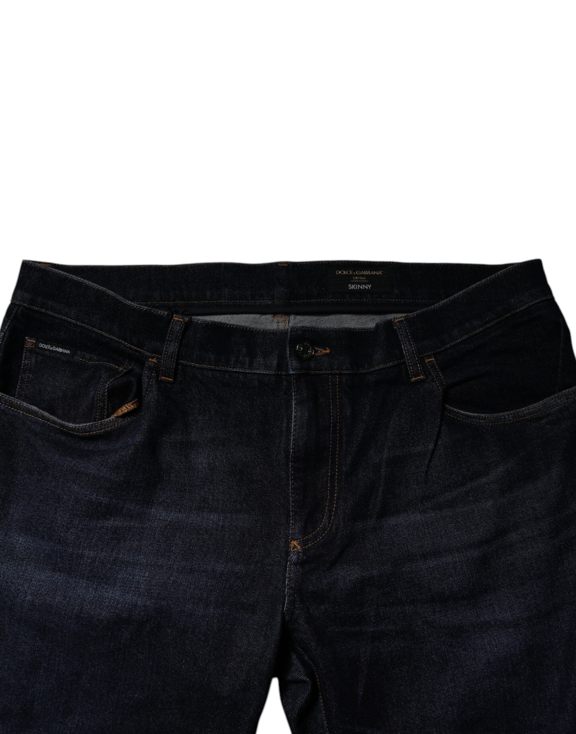 Dolce & Gabbana Dark Blue Cotton Stretch Skinny Denim Men's Jeans