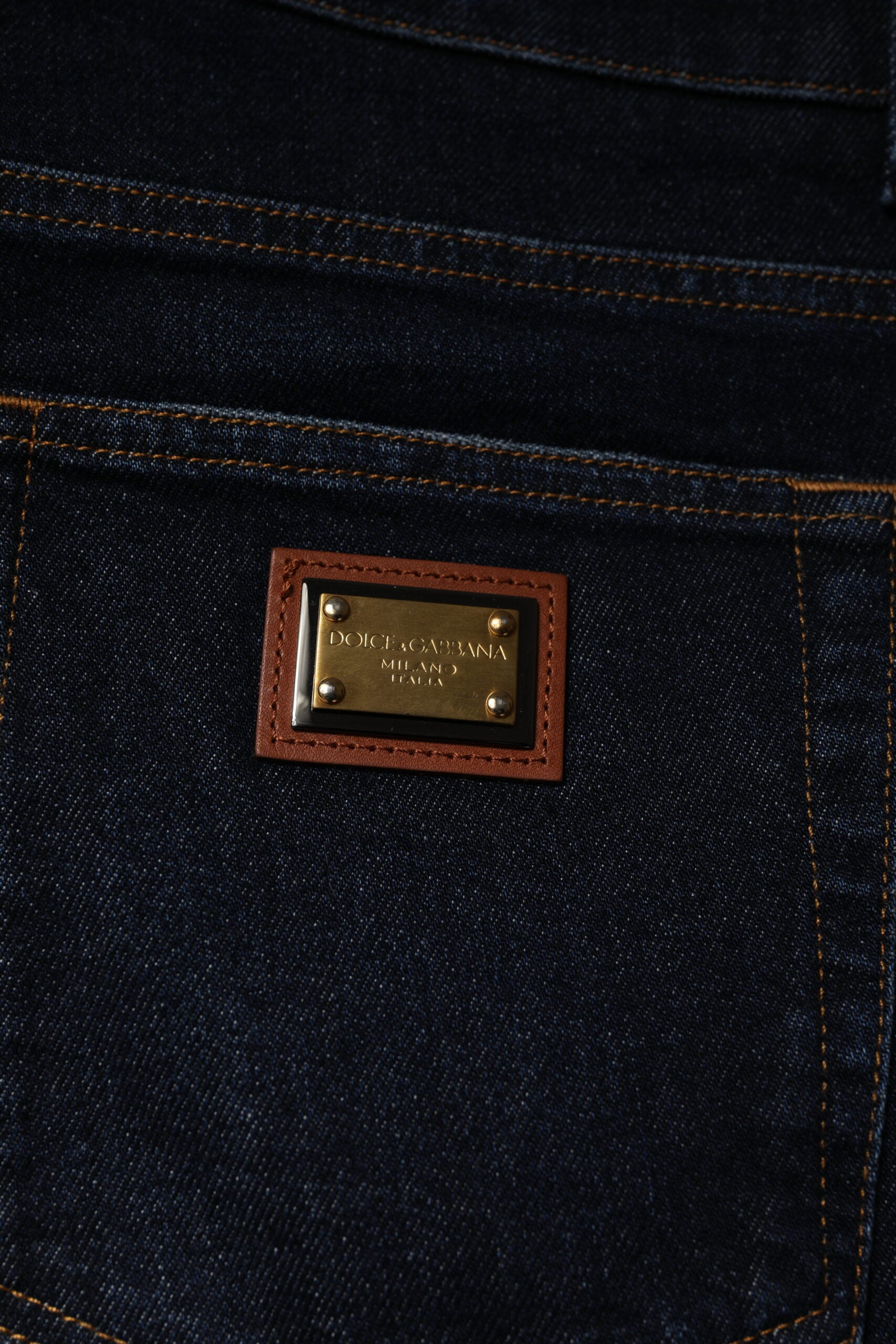 Dolce & Gabbana Dark Blue Cotton Stretch Skinny Denim Men's Jeans