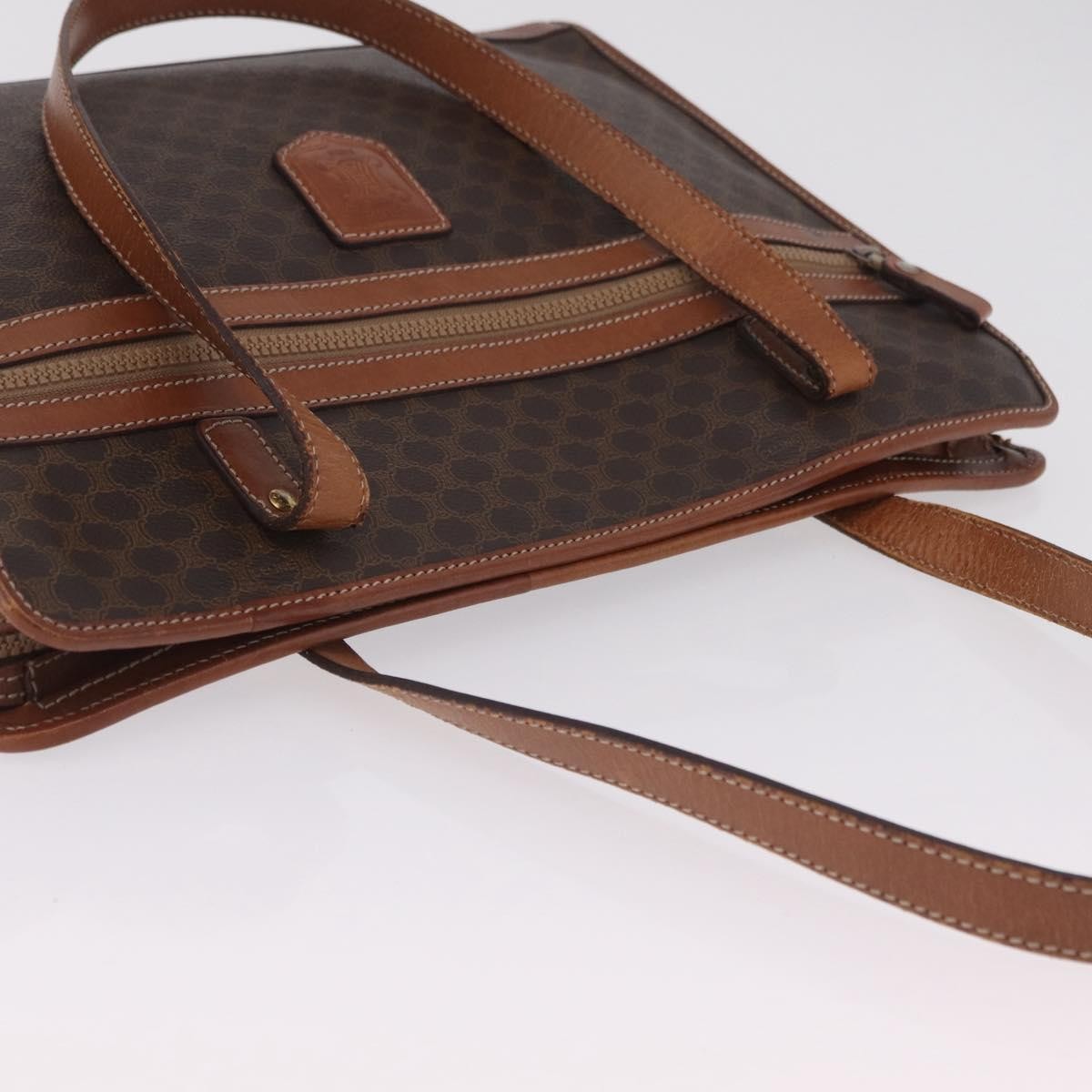 Celine Macadam Macadam With Leather Brown Canvas Tote Bag Bag (Pre-Owned)