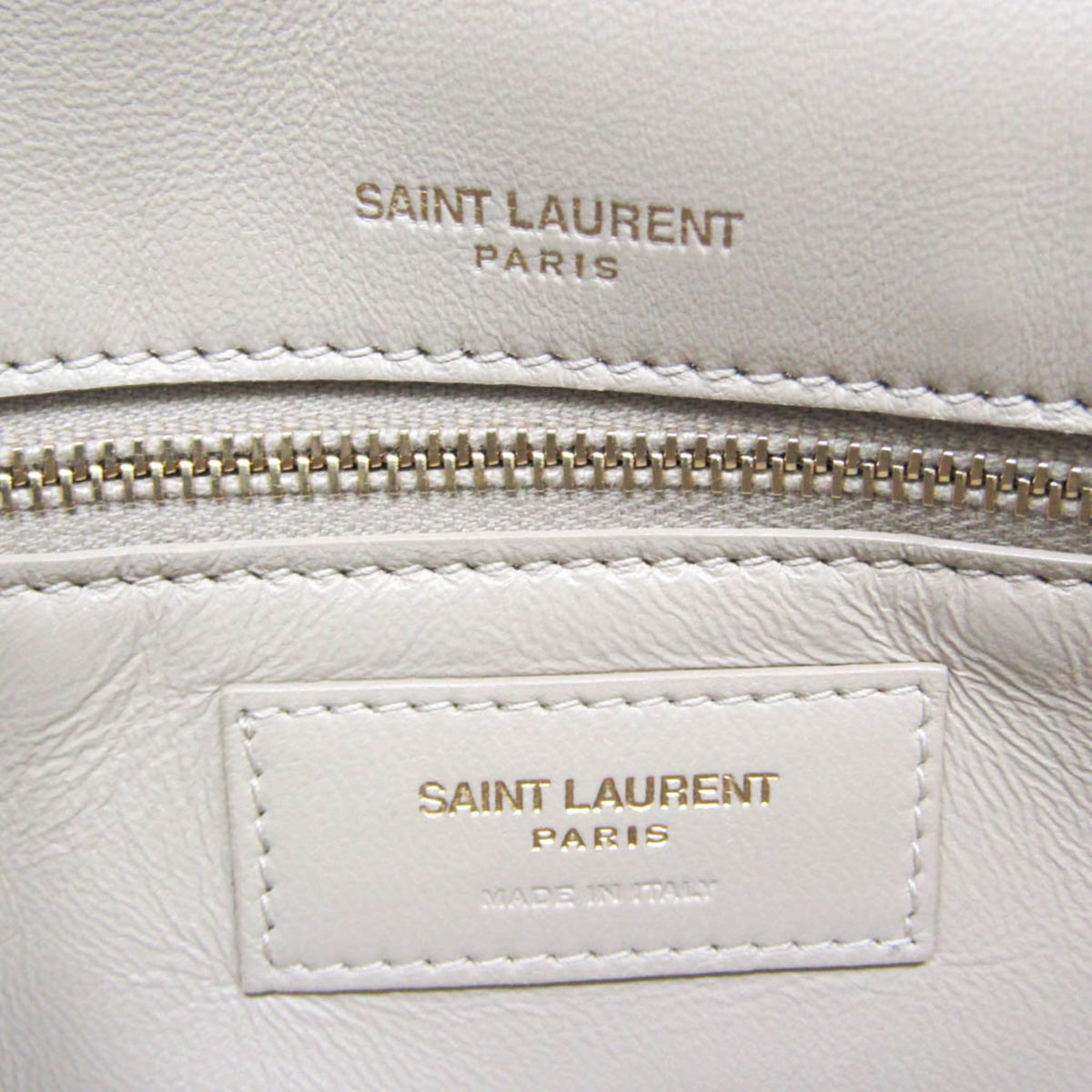 Saint Laurent Classic Monogram Tassel Clutch Suede Beige Suede Clutche & Pouche Bag (Pre-Owned)