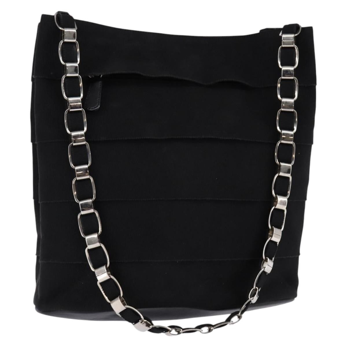 Salvatore Ferragamo Vala Canvas Black Canvas Shoulder Bag Bag (Pre-Owned)