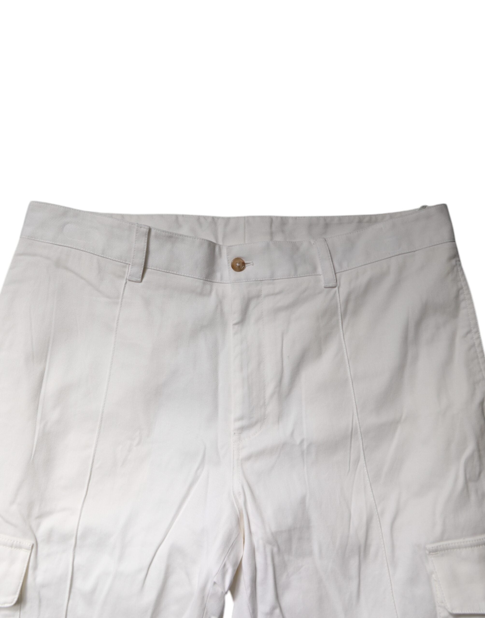 Dolce & Gabbana White Cotton Jogger Cargo Skinny Men's Pants (Pre-Owned)