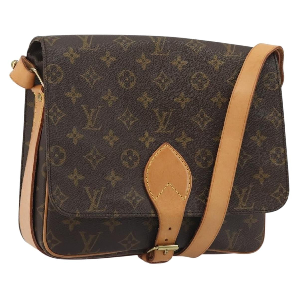 Louis Vuitton Cartouchiere Monogram Canvas Brown Canvas Shoulder Bag Bag (Pre-Owned)