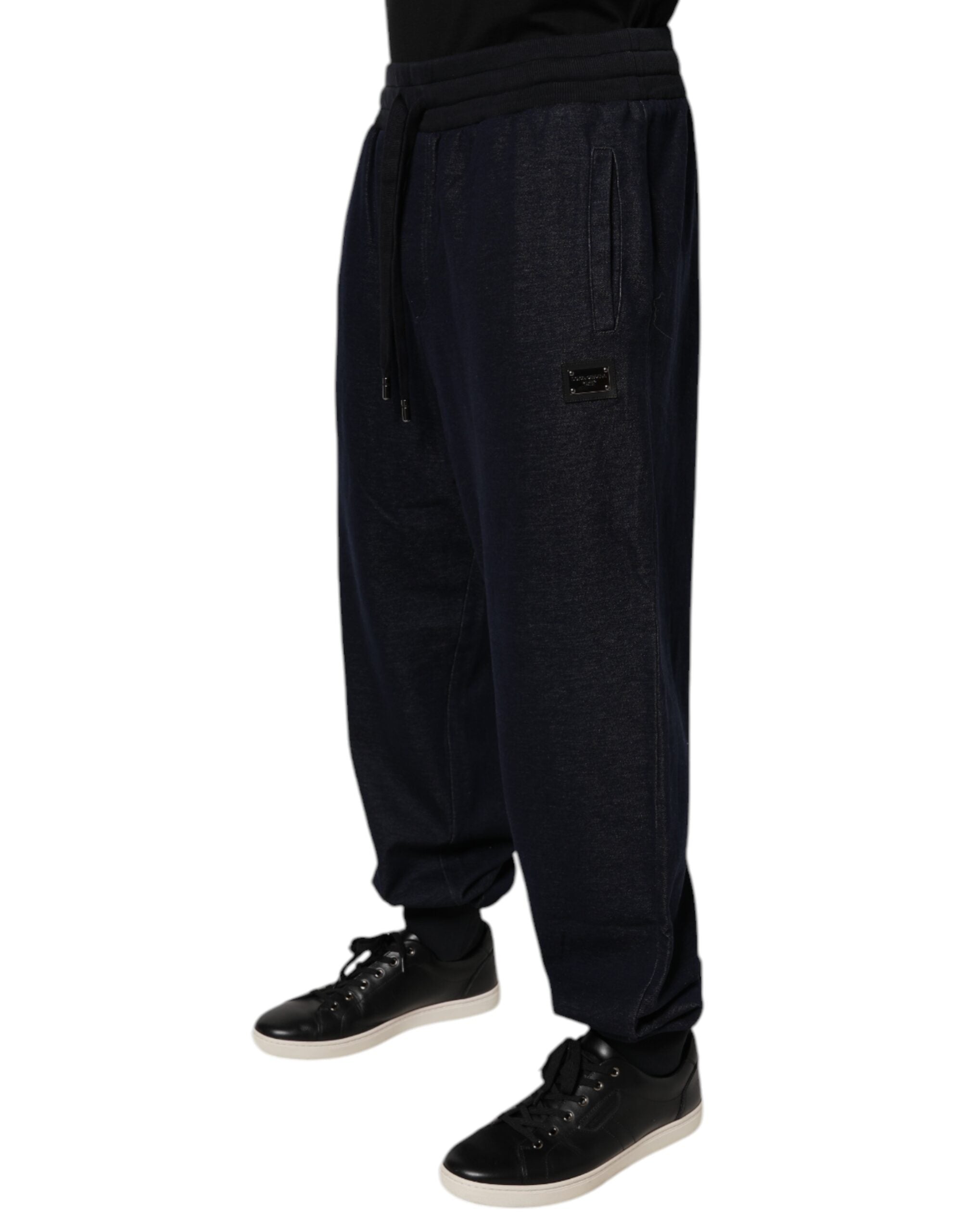 Dolce & Gabbana Black Jacquard Cotton Jogger SweatMen's Men's Pants